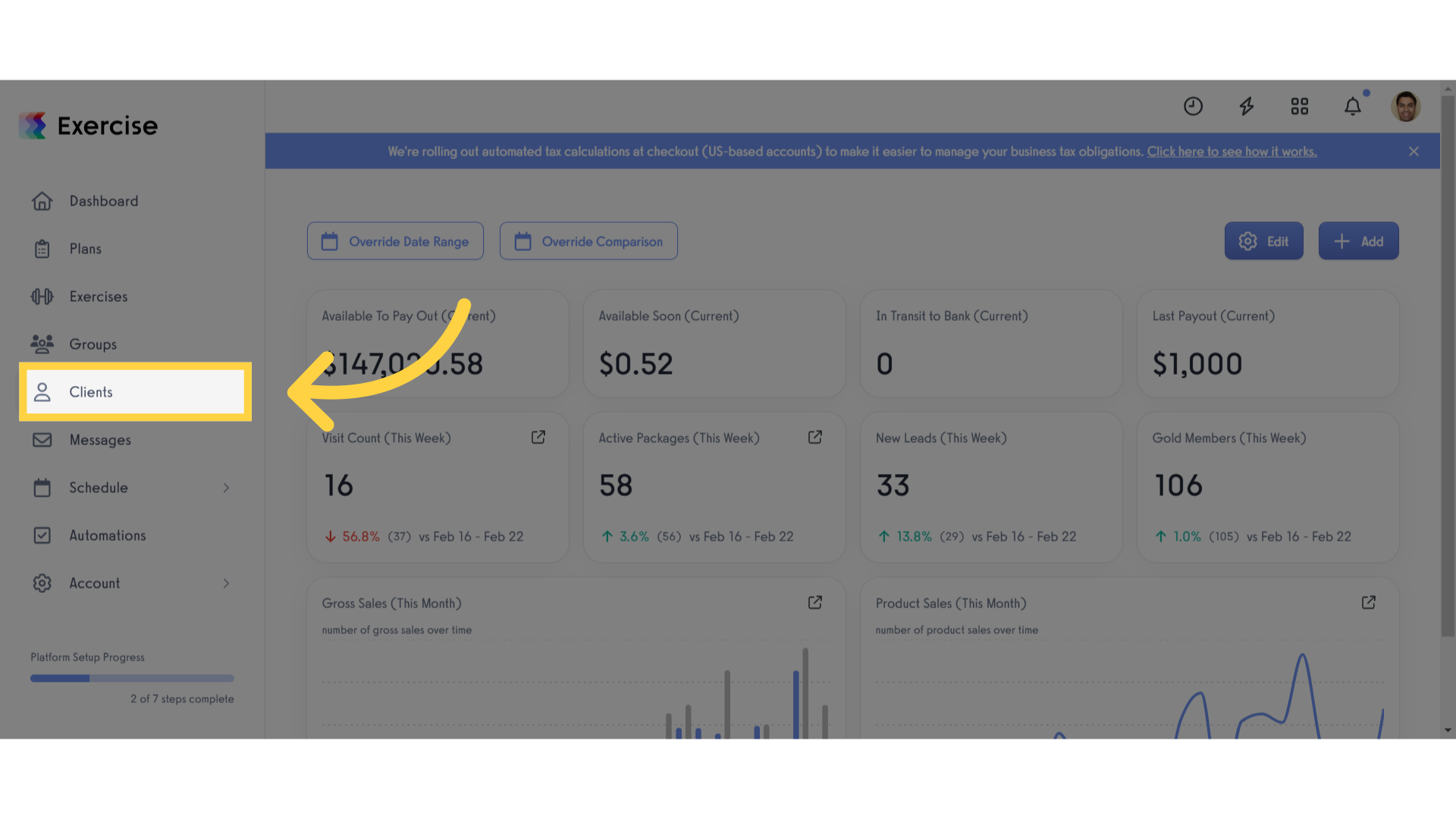 Click 'Clients'