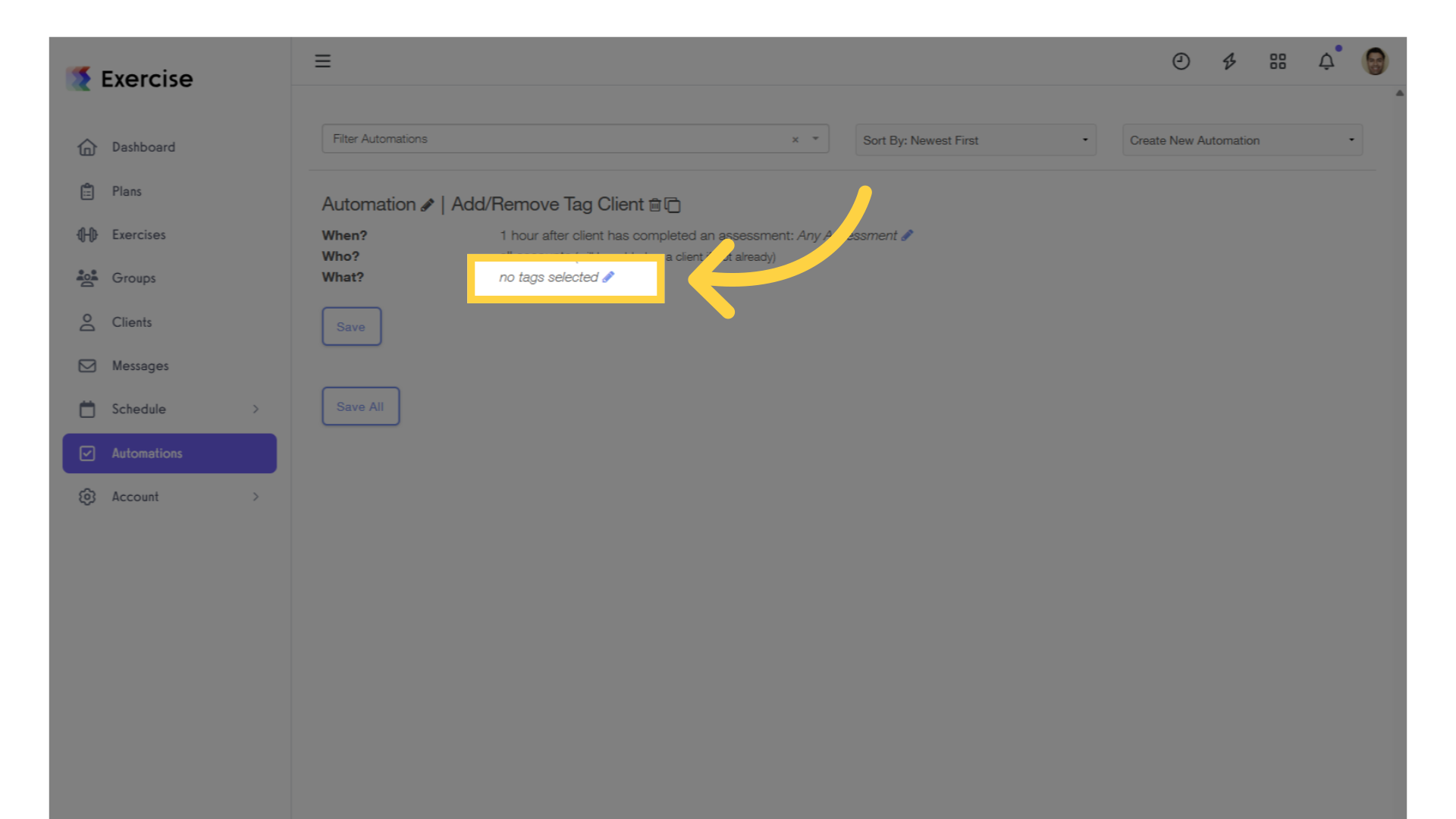 Click 'Edit' tags.