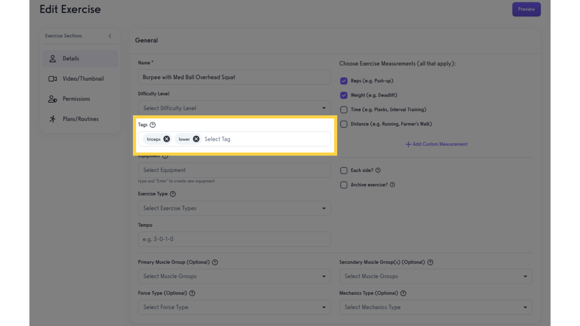 Add Tags.