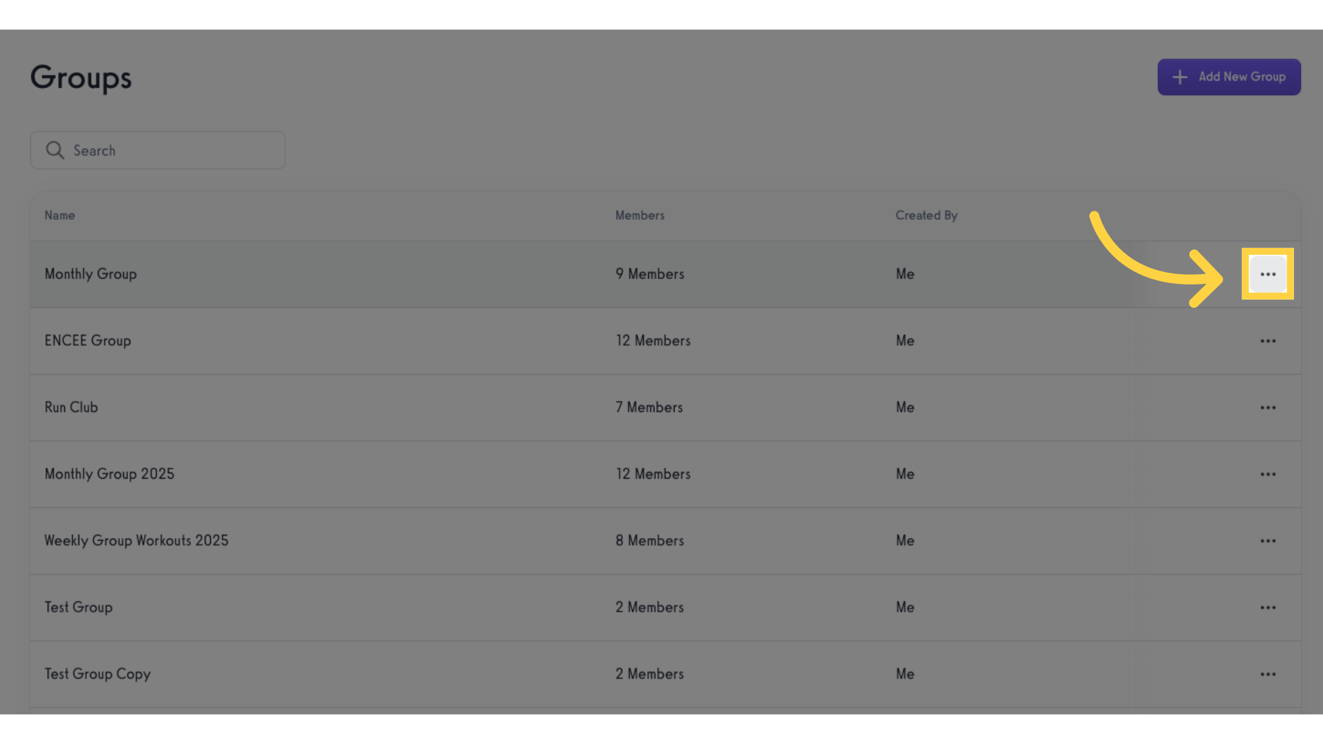 Click to open group menu.