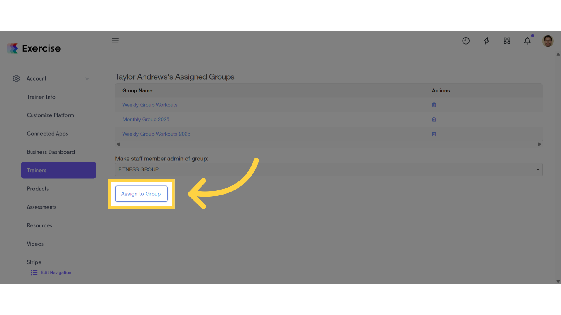 Click 'Assign to Group'