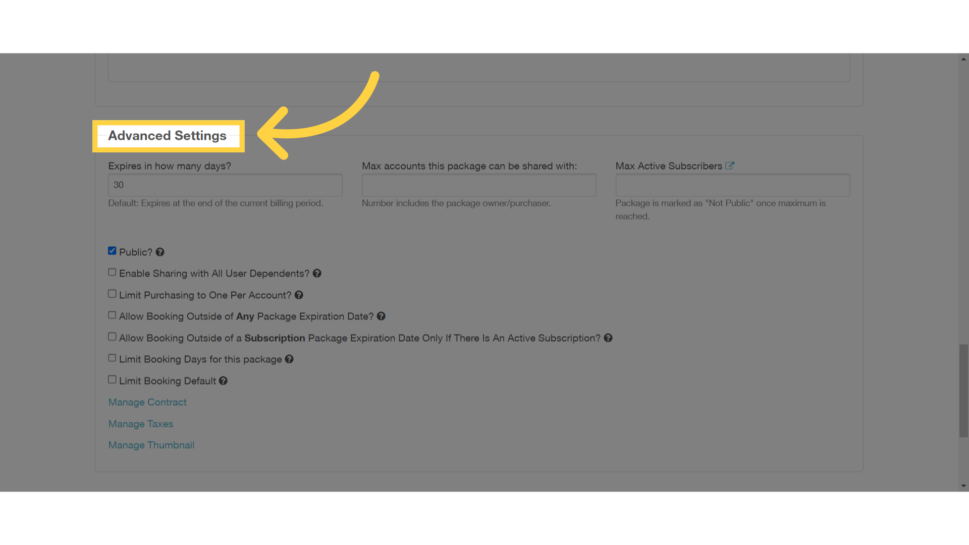 Advanced Settings