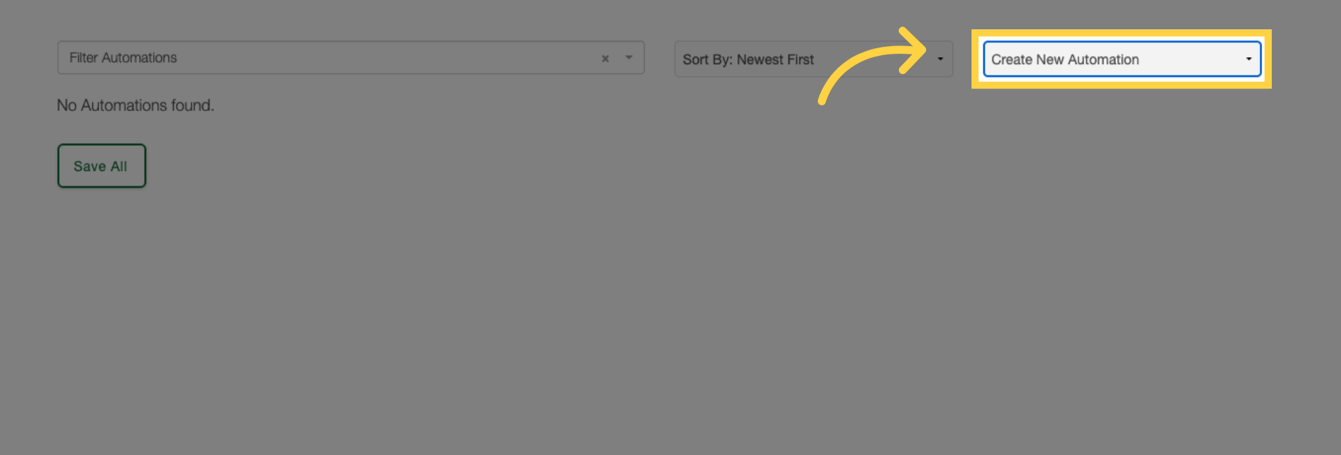 Click 'Create New Automation'