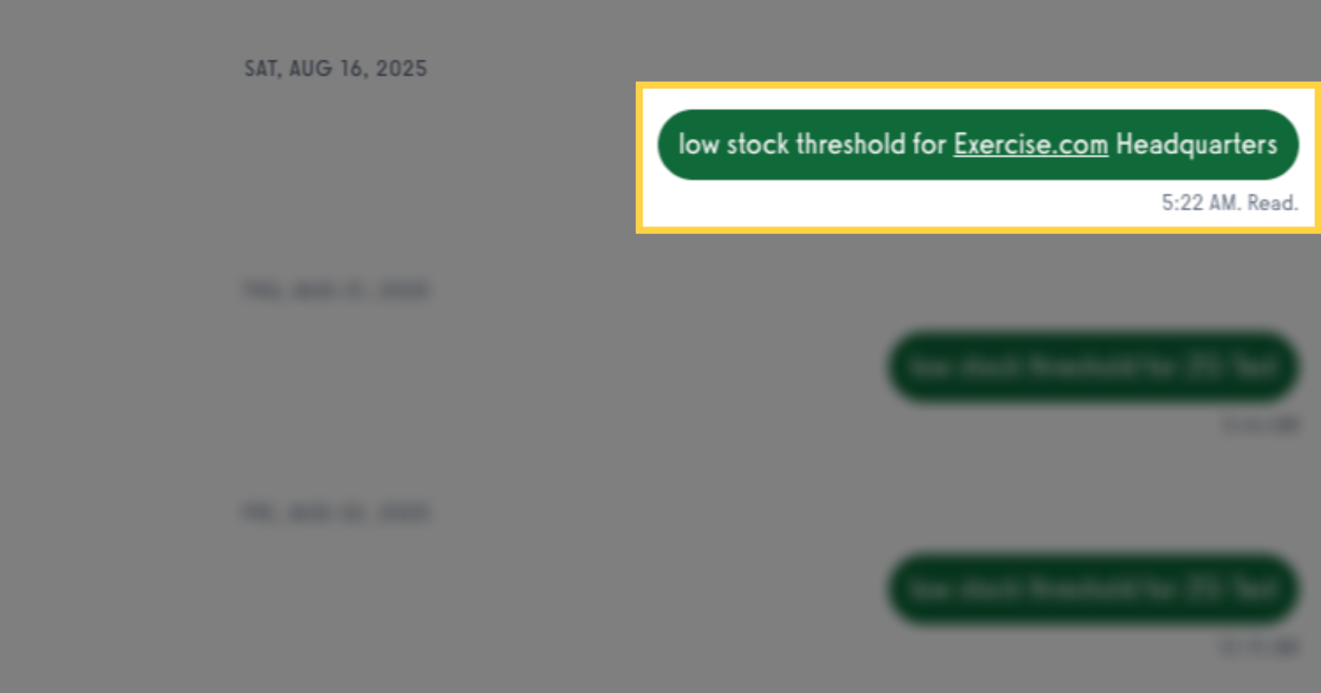 Message is sent to Staff