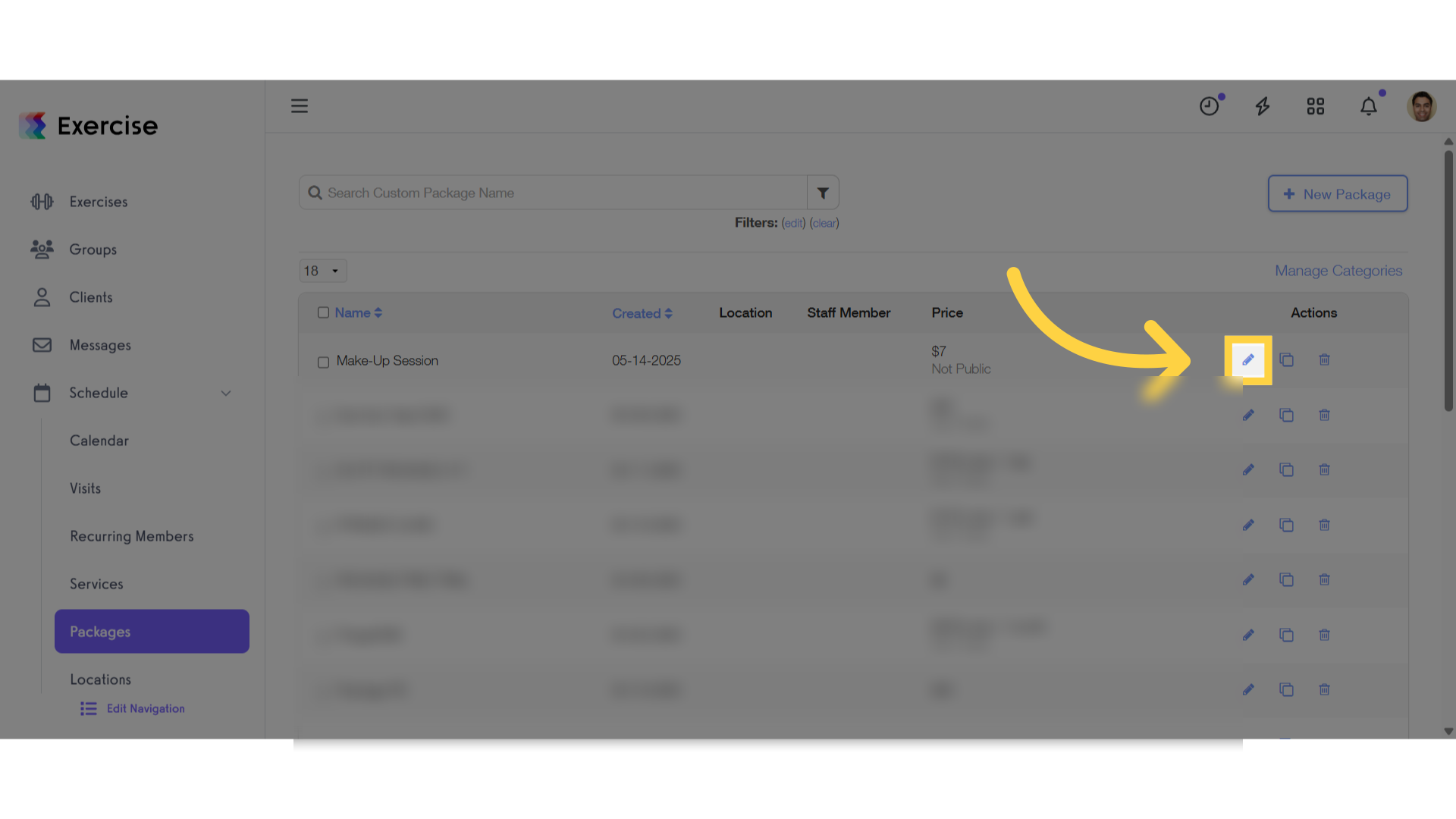Click the edit icon