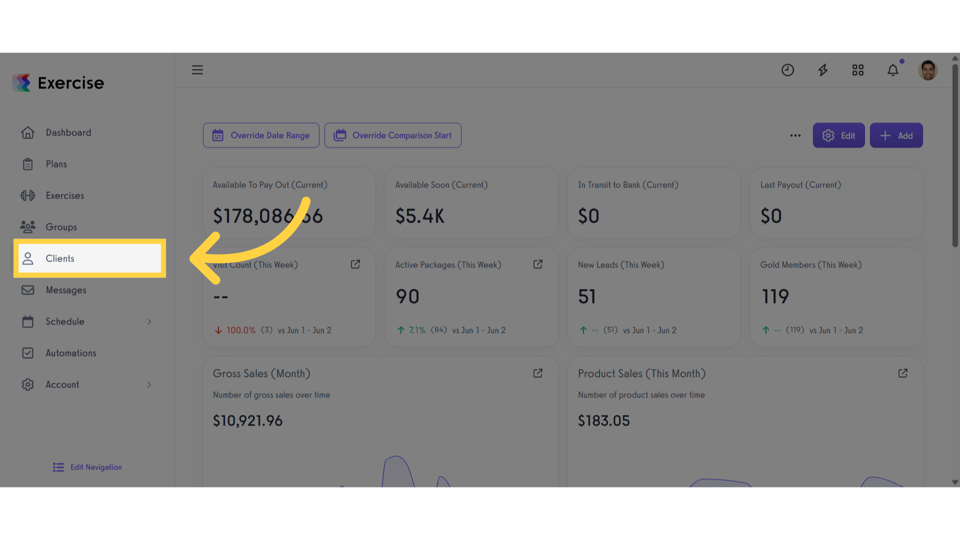 Click 'Clients'