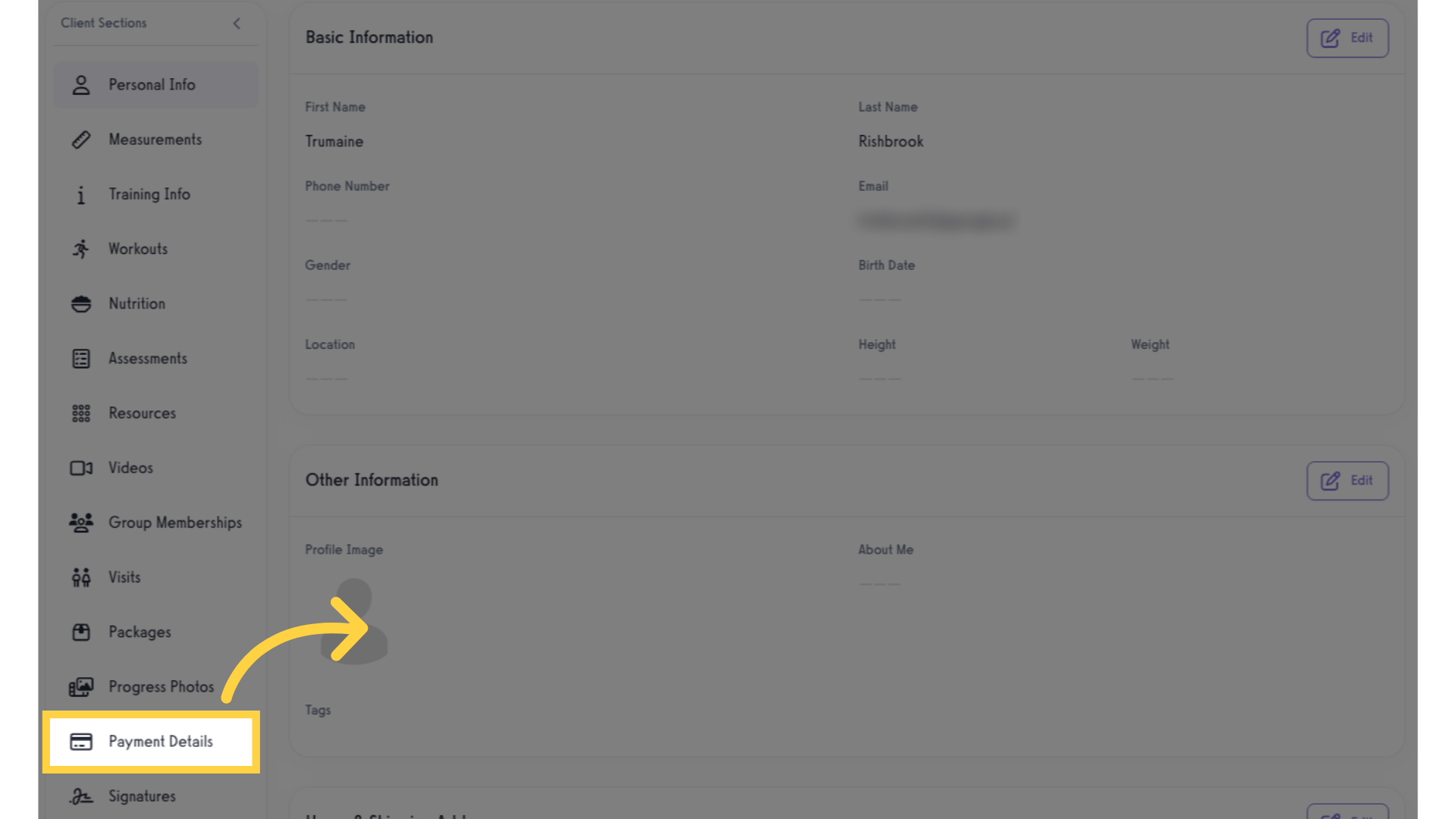 Click 'Payment Details'.