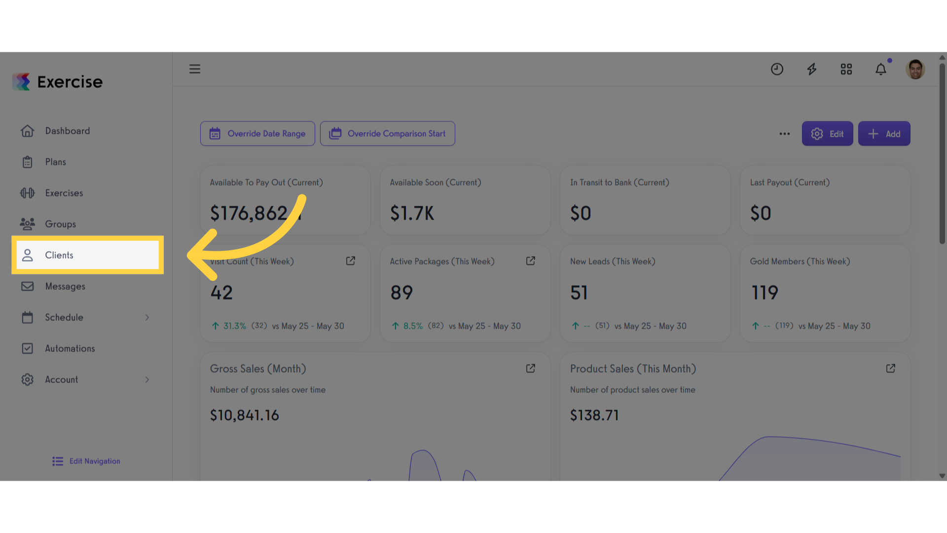 Click 'Clients'