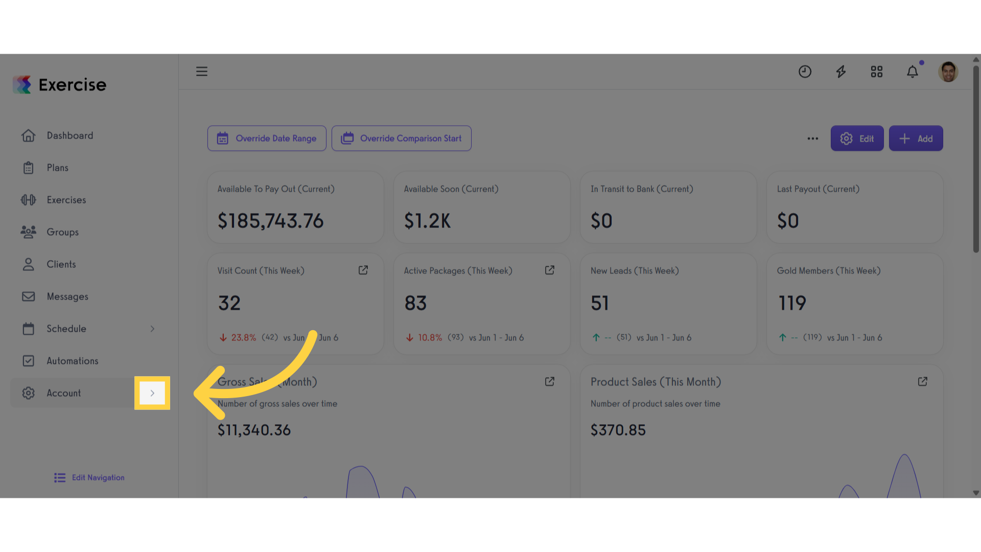 Click the three-dot menu
