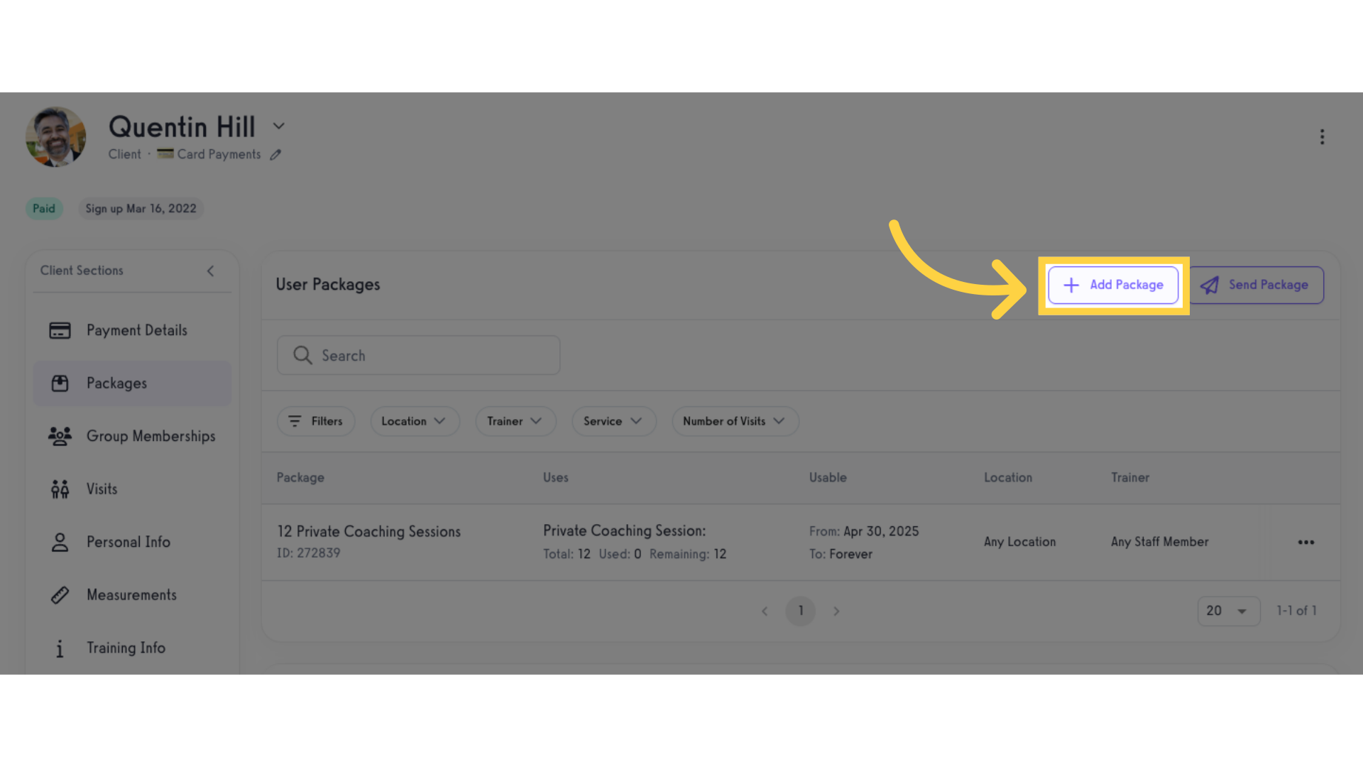 Click 'Add Package'.