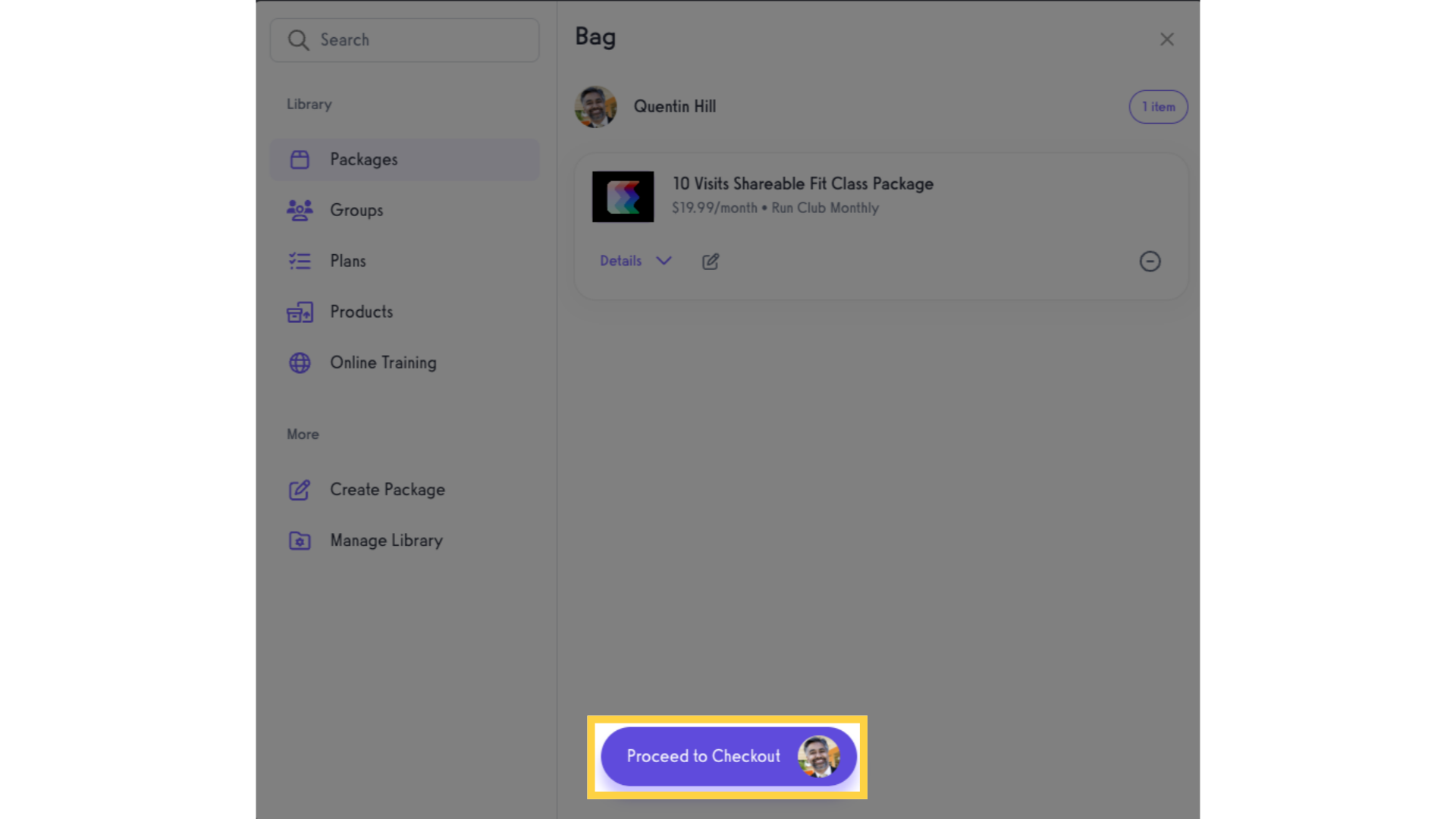 Click 'Proceed to Checkout'.
