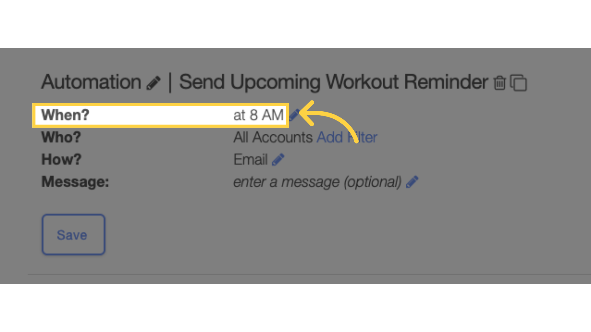 Select the time to send.