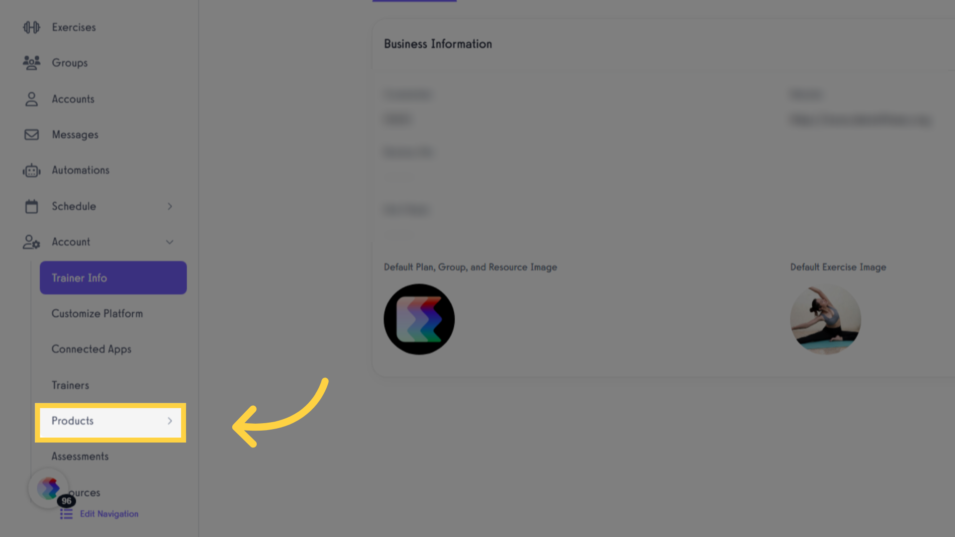 Click 'Products'