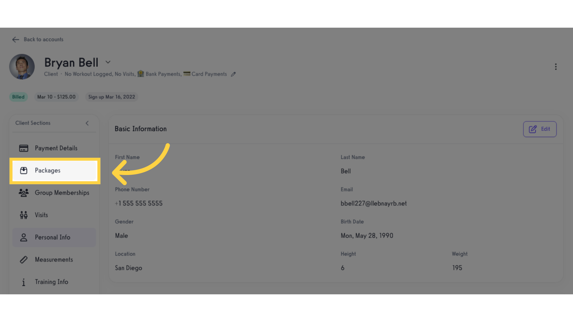 Click 'Packages'.