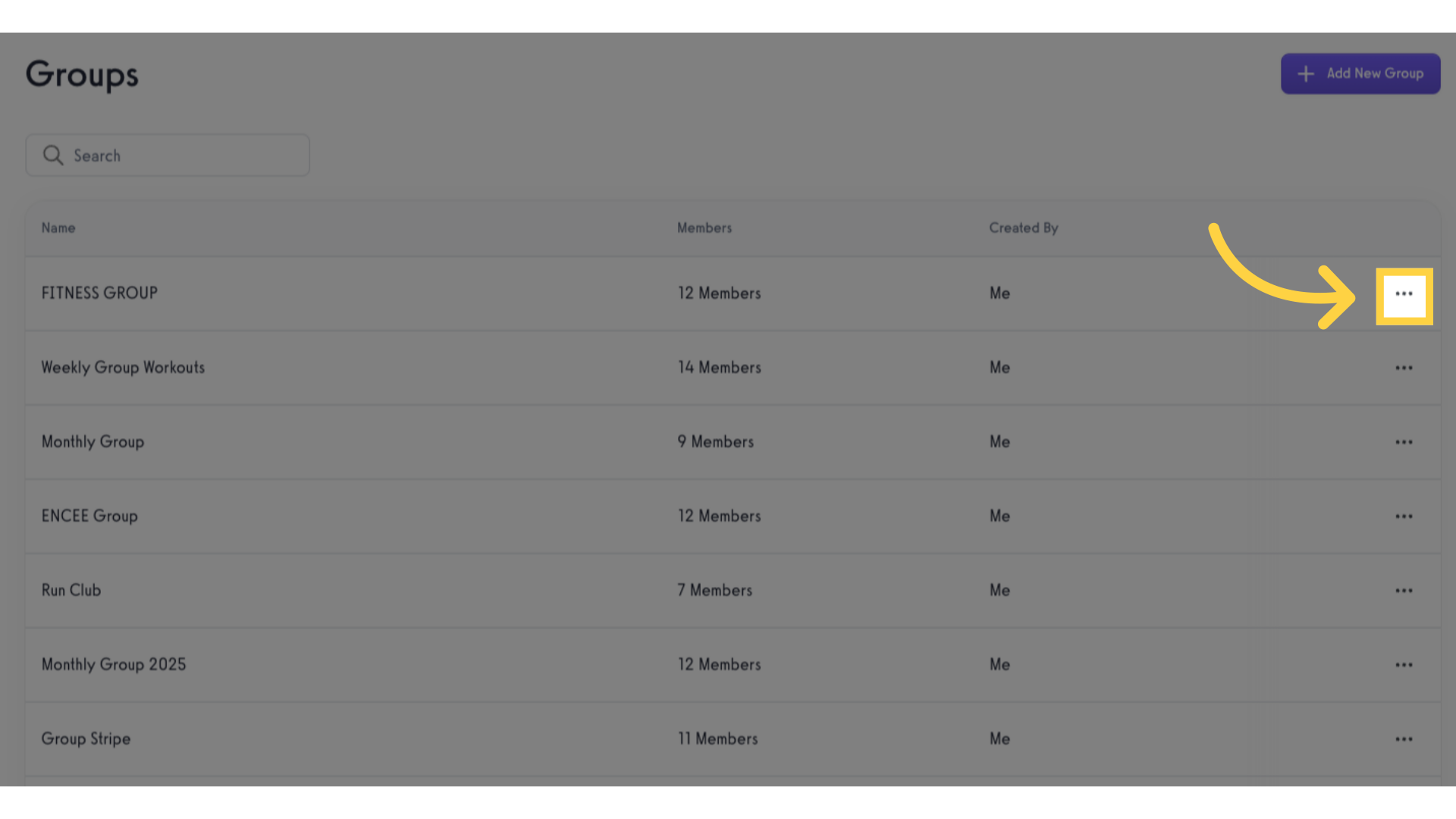 Click to open group menu.