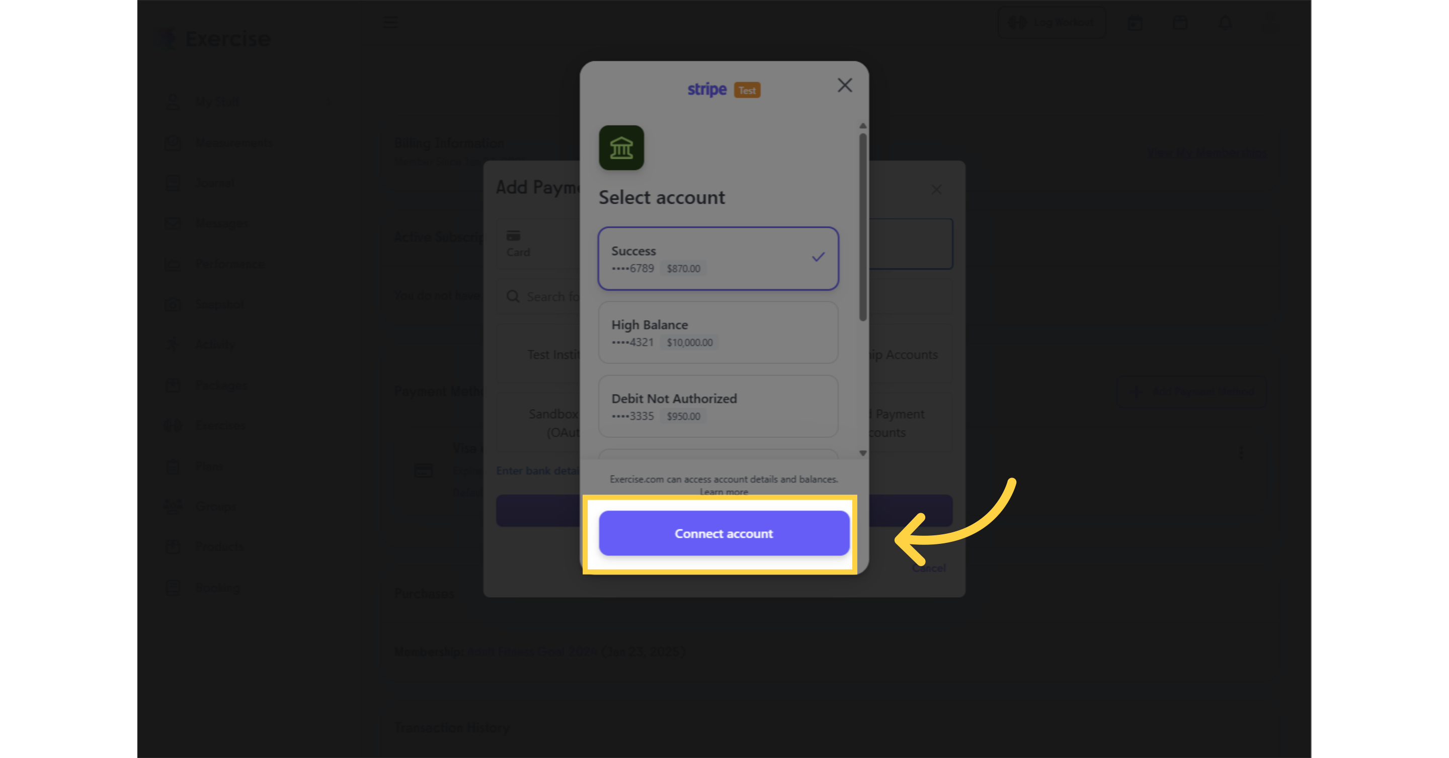 Click âConnect account.â