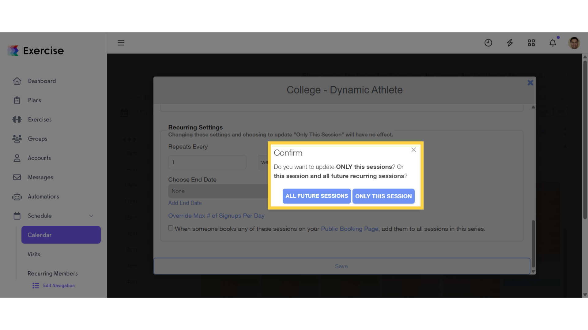 Click the confirmation button