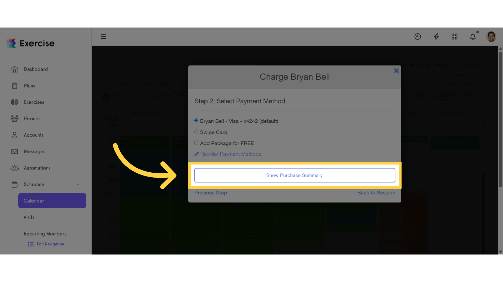 Click 'Show Purchase Summary'