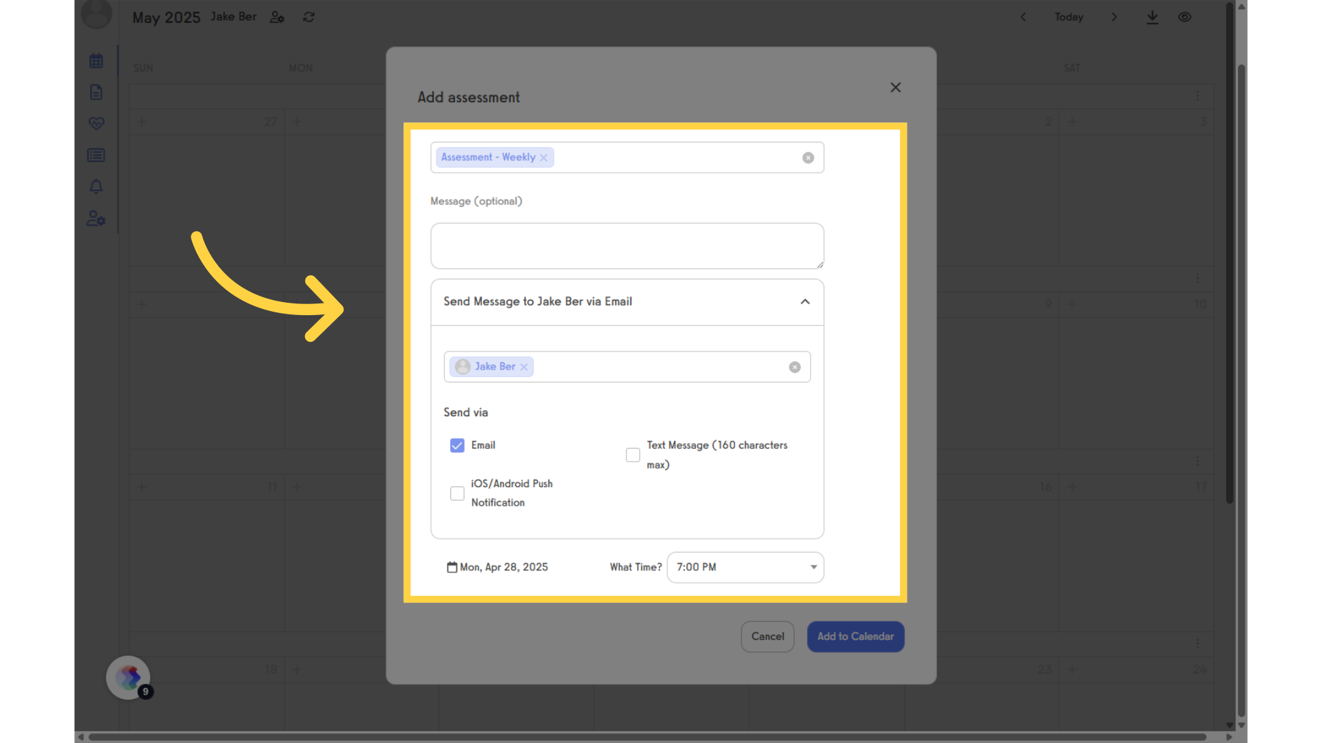 Select and customize Assessment.