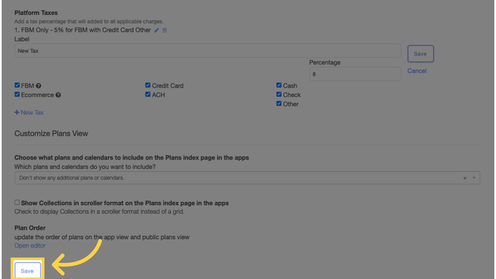 Click 'Save' button.