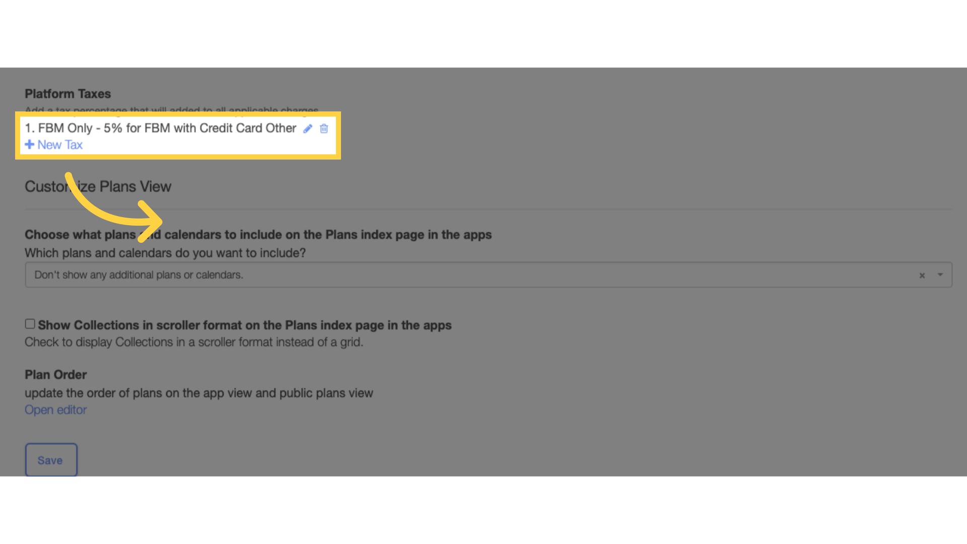 Add new tax or update the existing one.