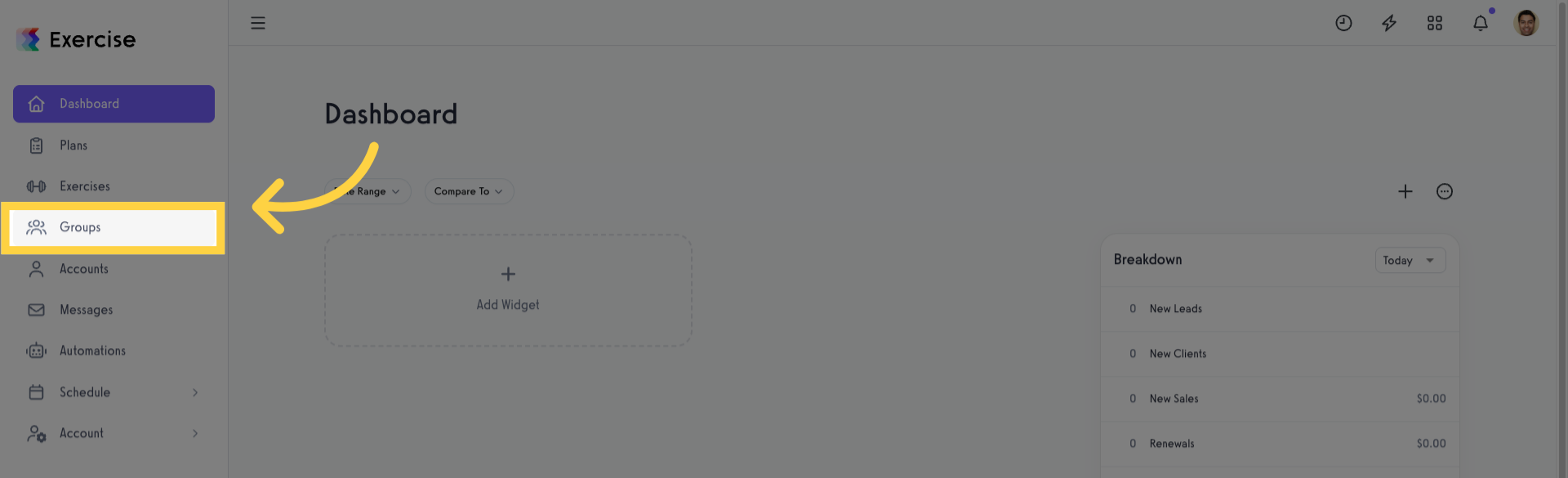 Click 'Groups'