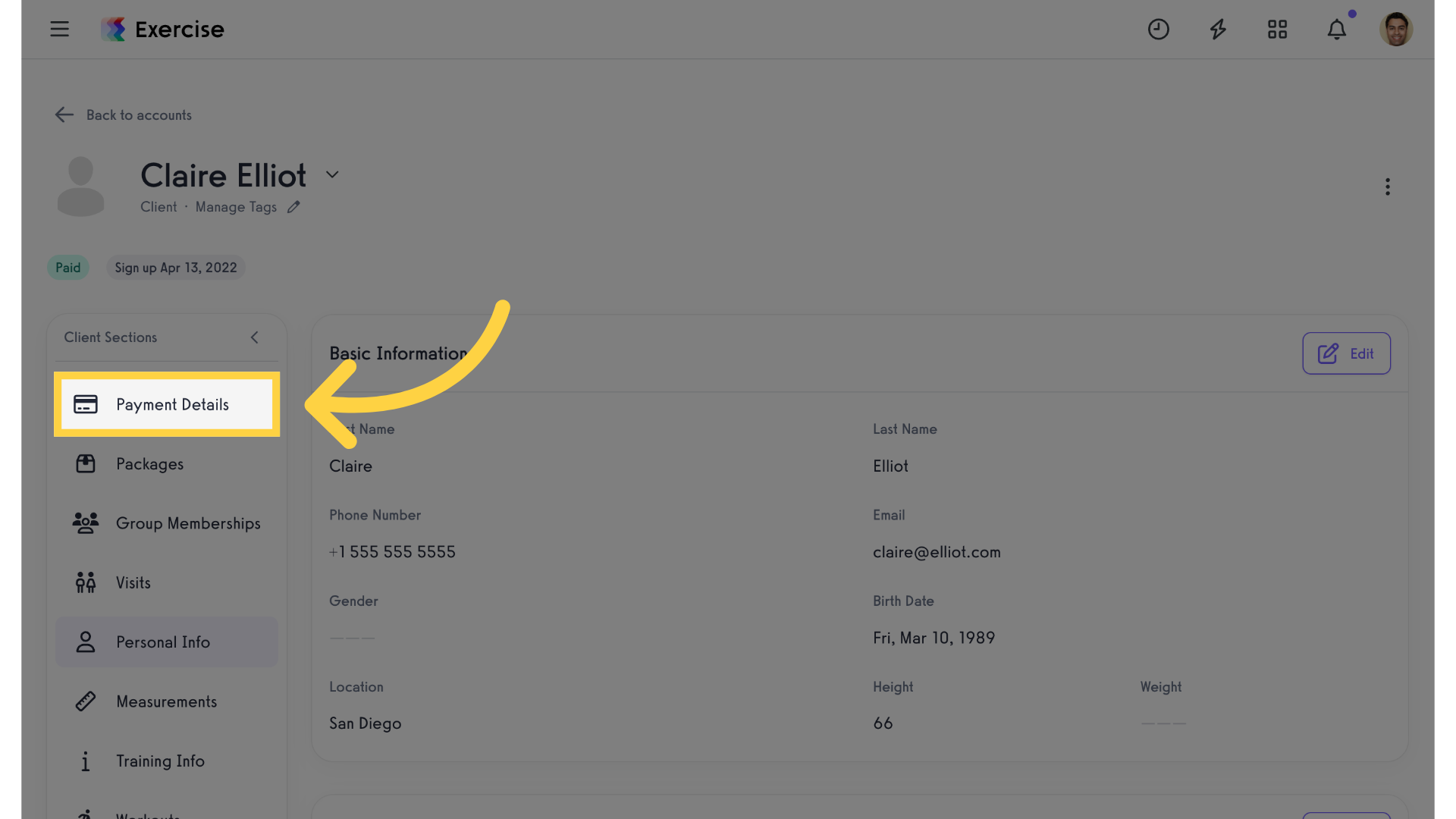 Payment Details