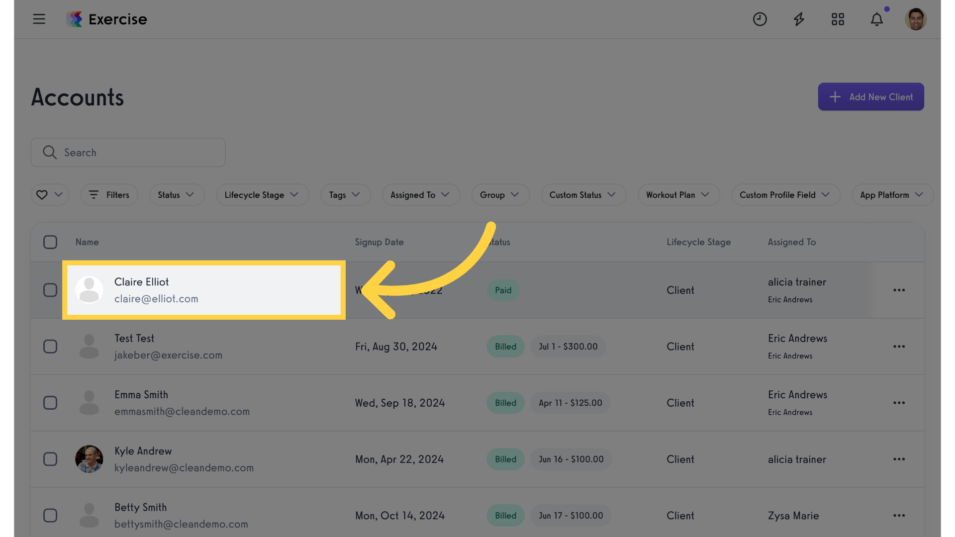 Select Client