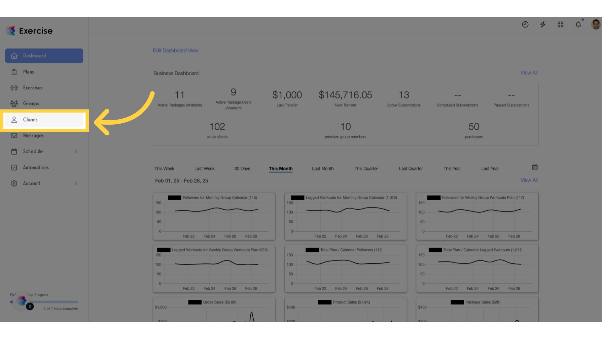 Click 'Clients'.