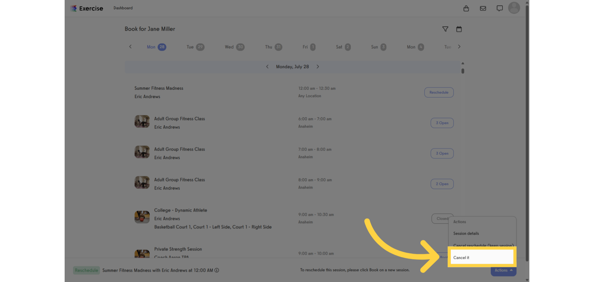 Click 'Cancel it.'