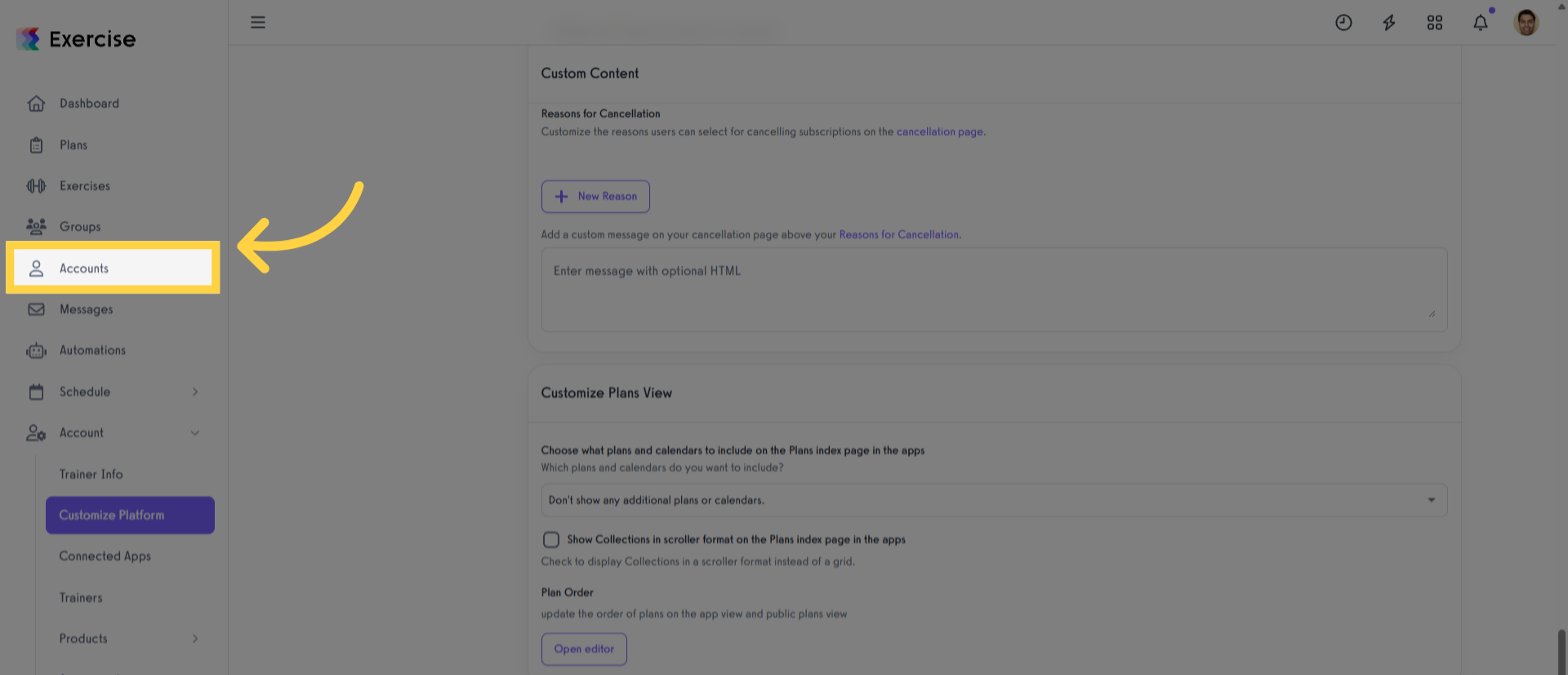Click 'Clients'.