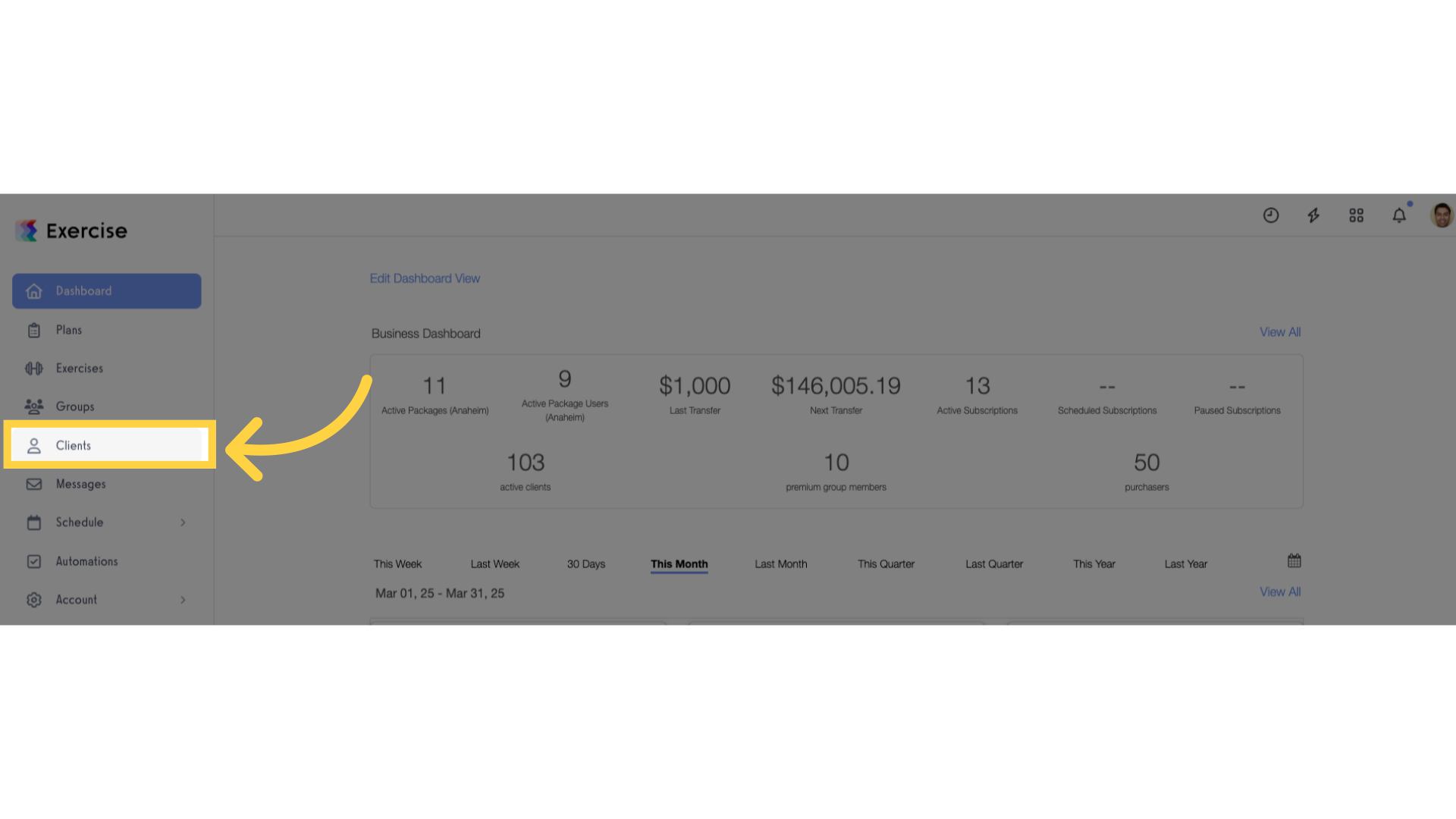 Click 'Clients'.