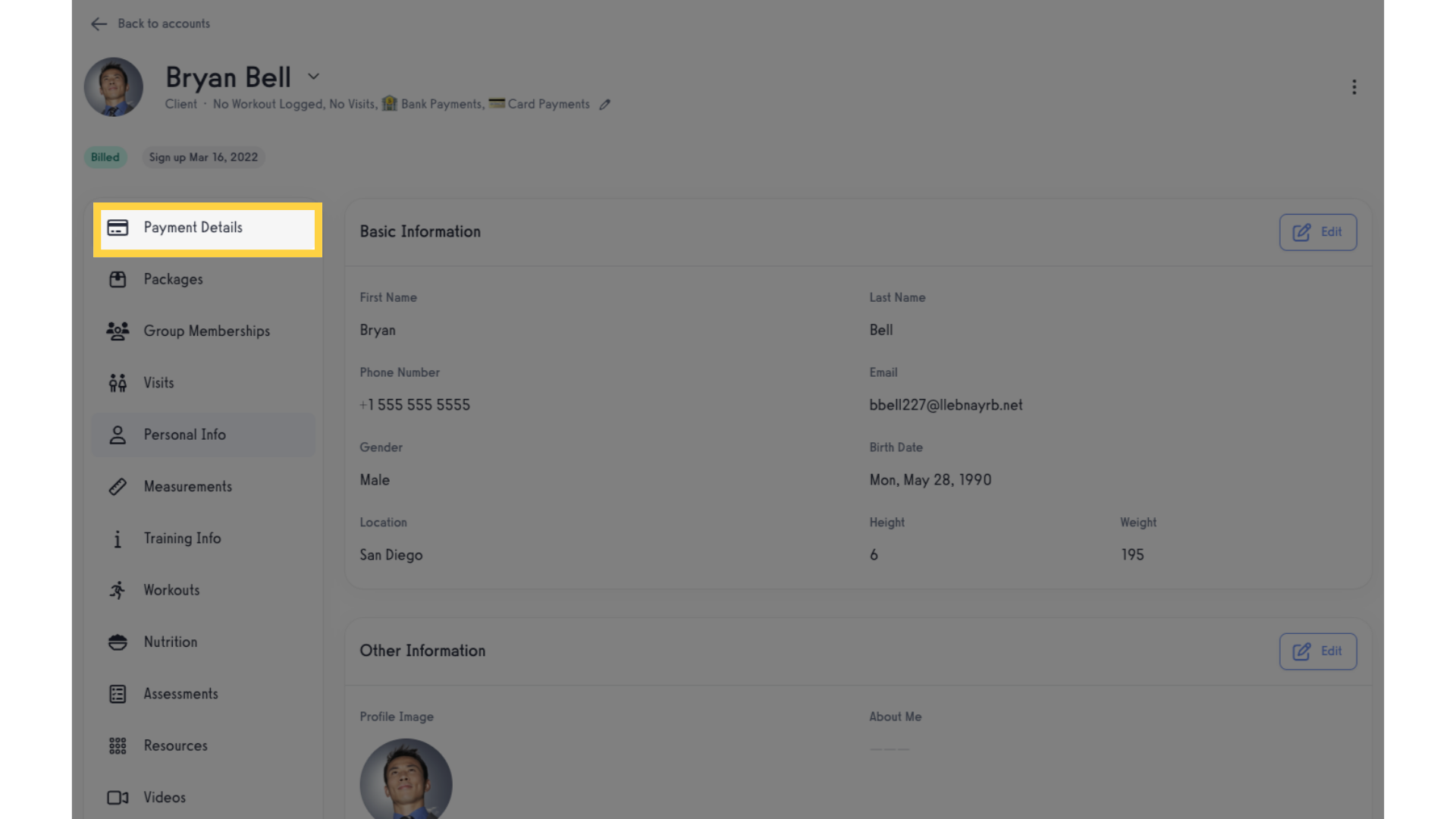 Click 'Payment Details'