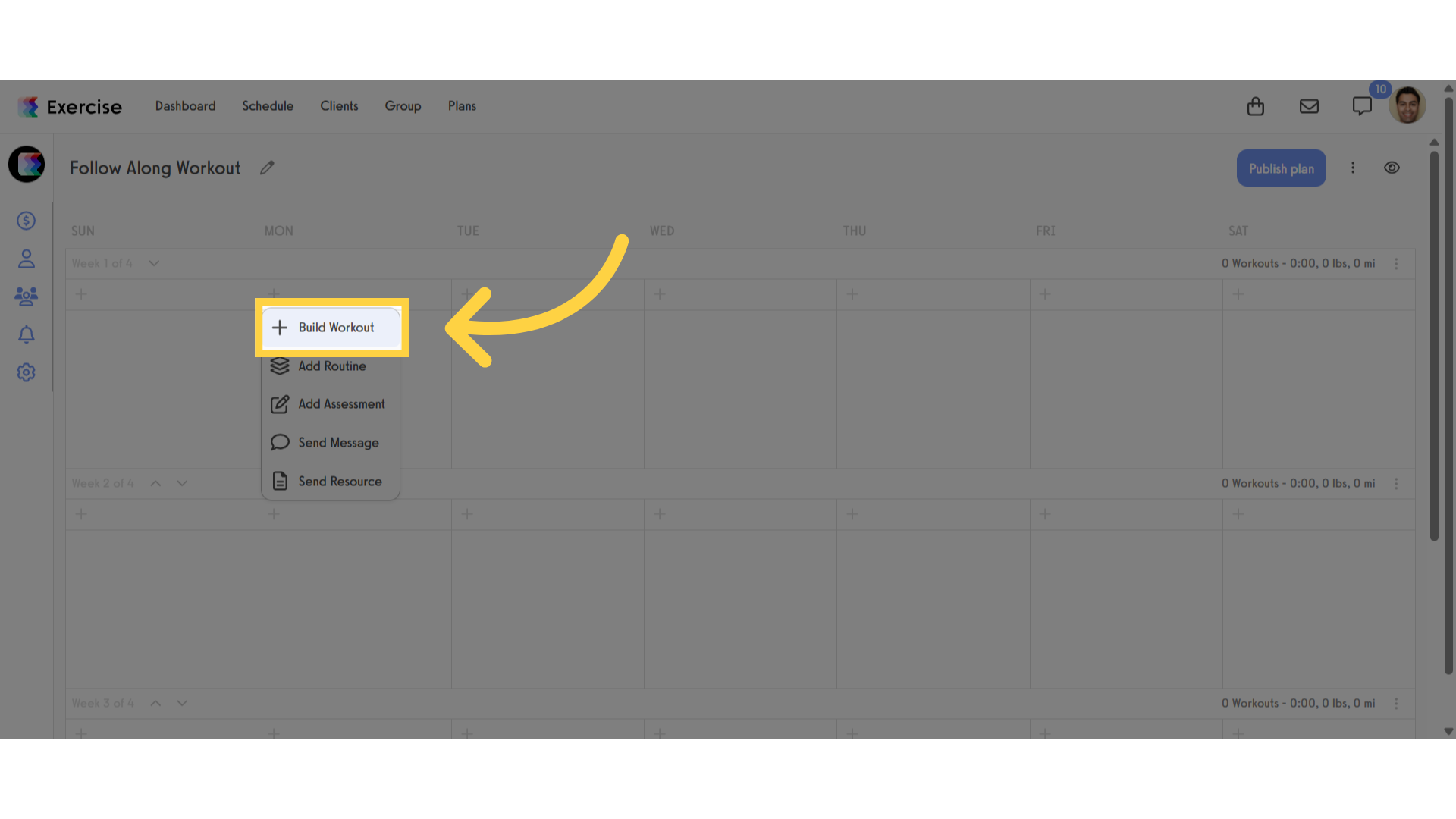 Click 'Build Workout'
