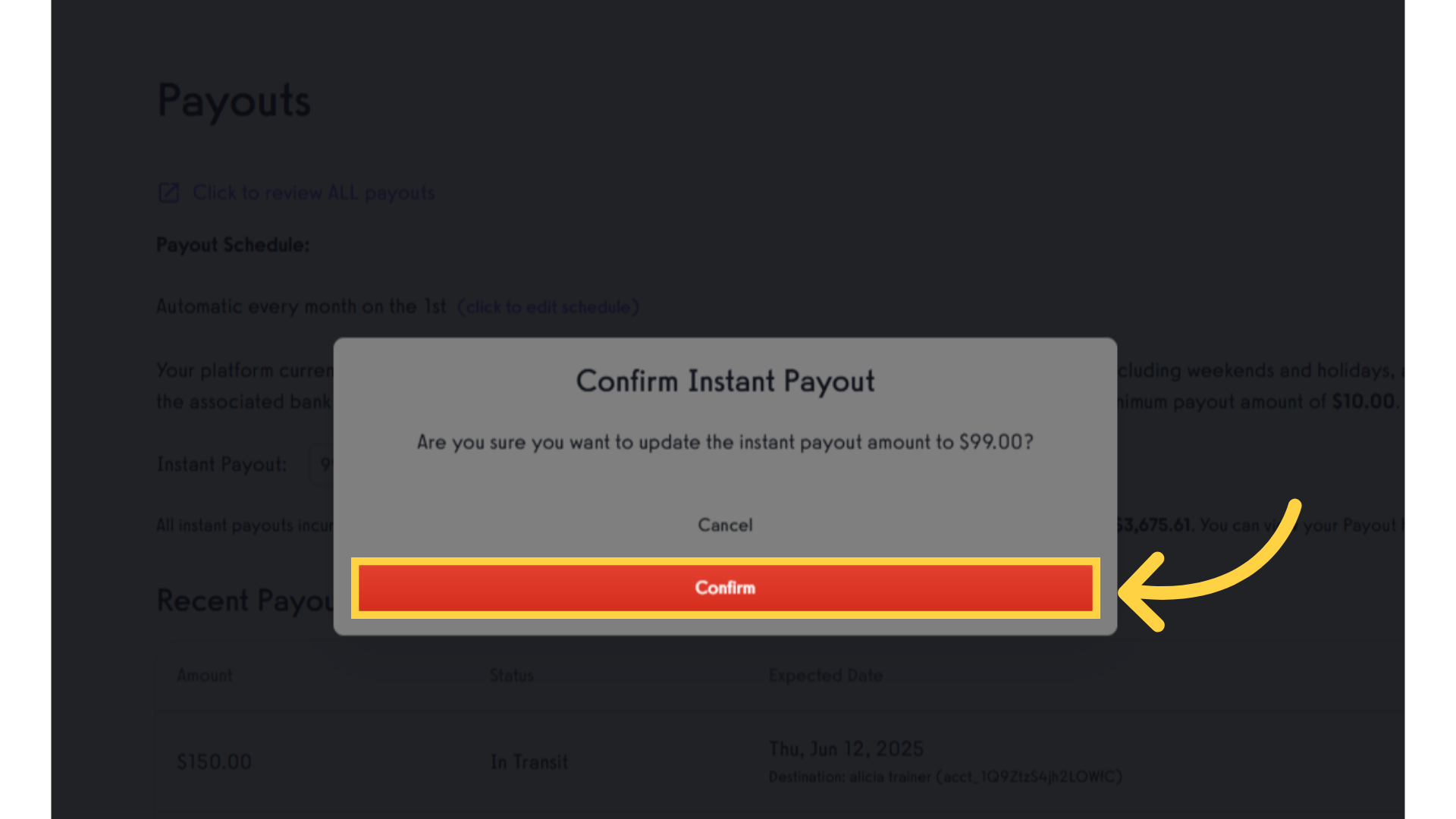 Click 'Confirm' button.