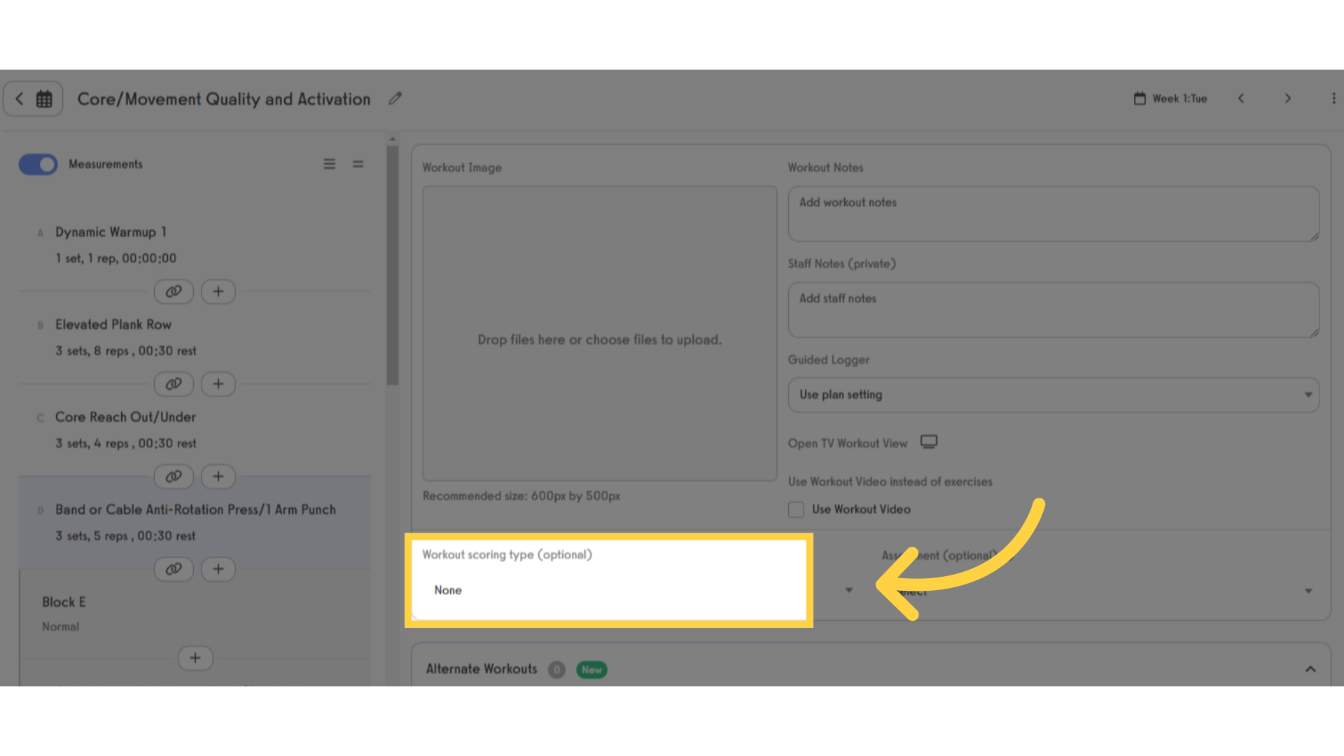 Add scoring by block or by workout.