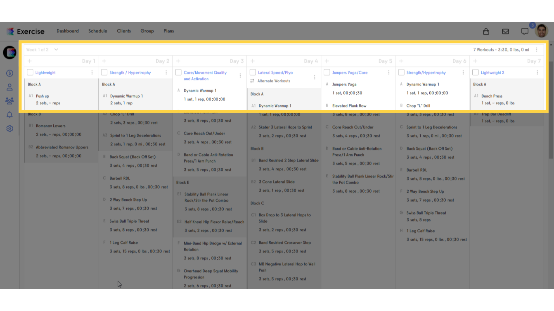 Complete Control of Scheduled Workouts