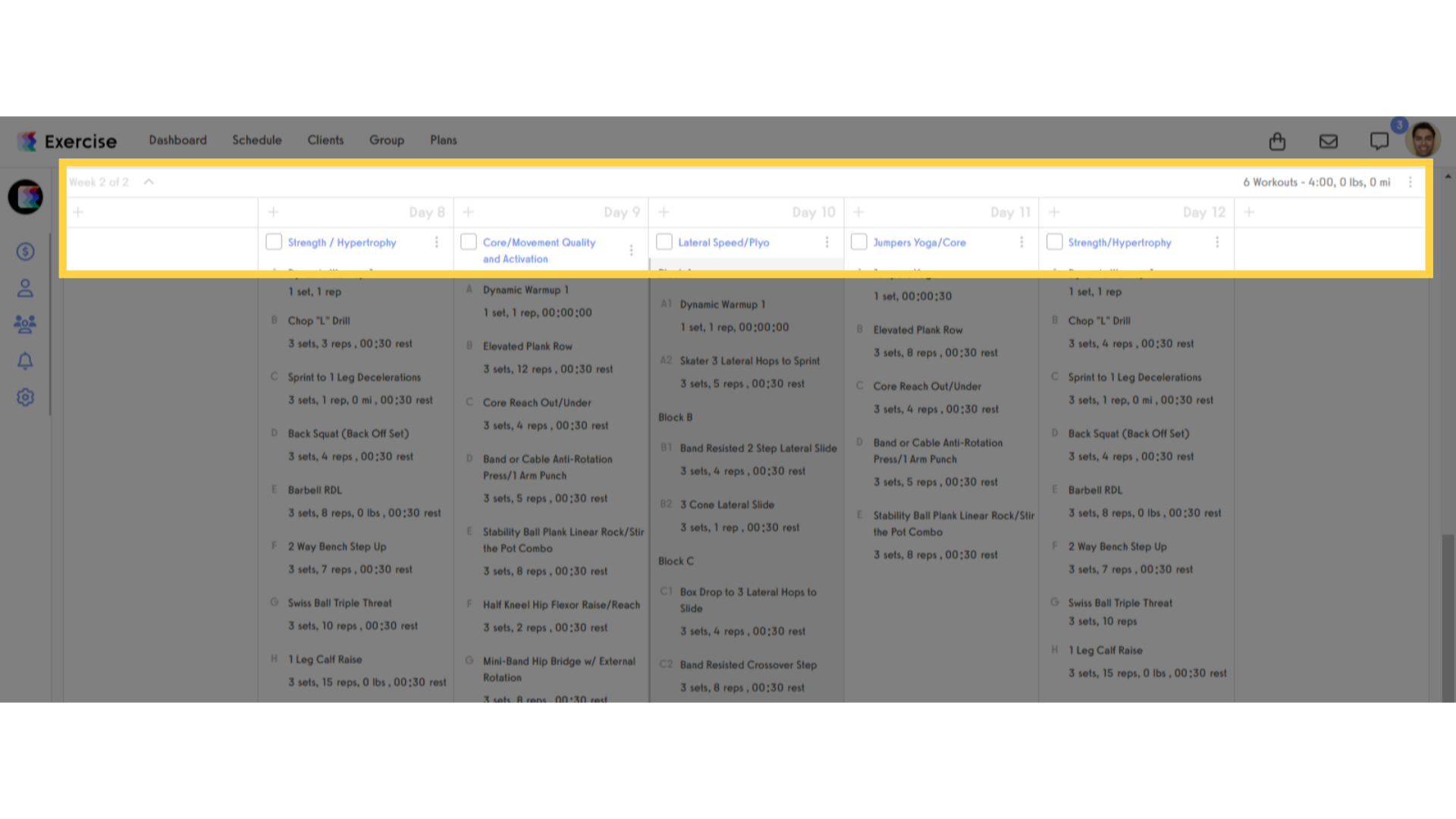 Complete Control of Scheduled Workouts