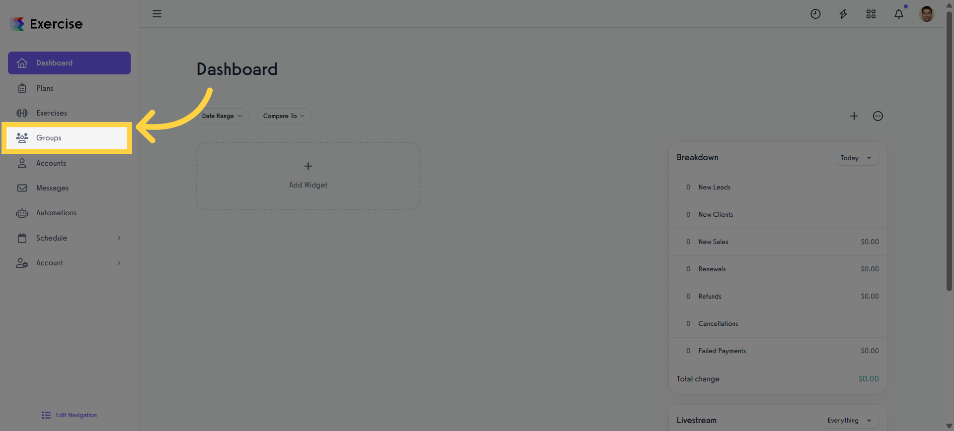 Click 'Groups'.