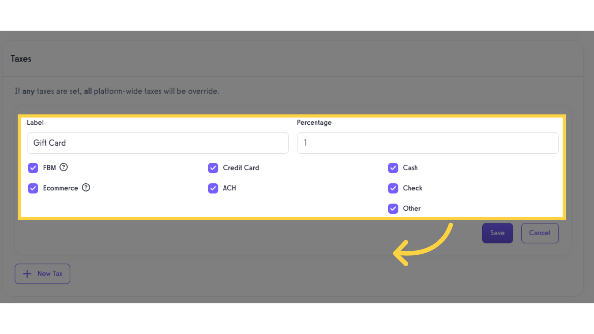 Enter tax details.