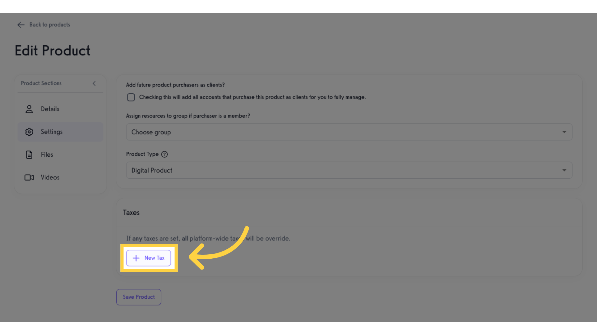 Click 'New Tax'.