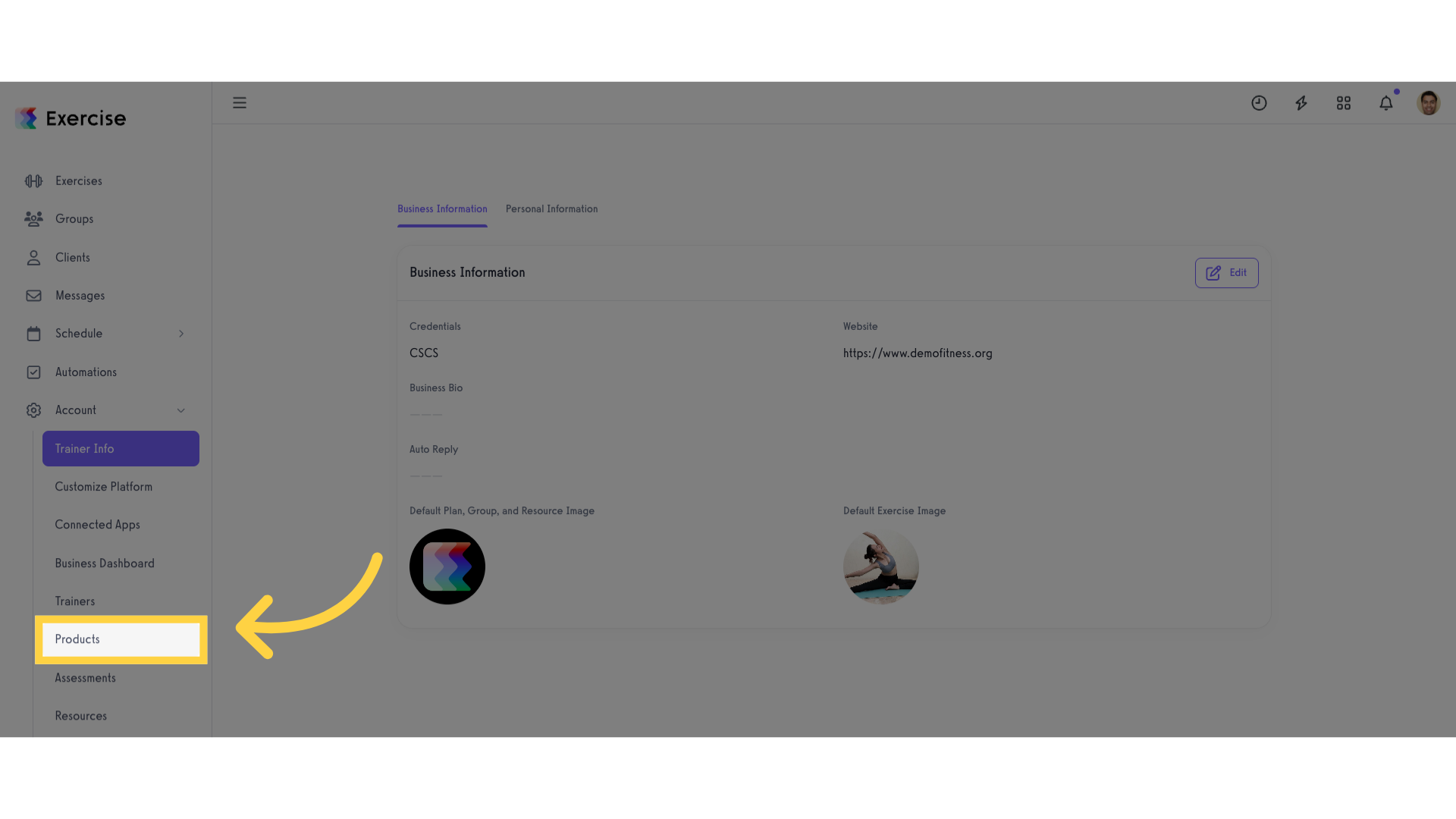 Click 'Products'.