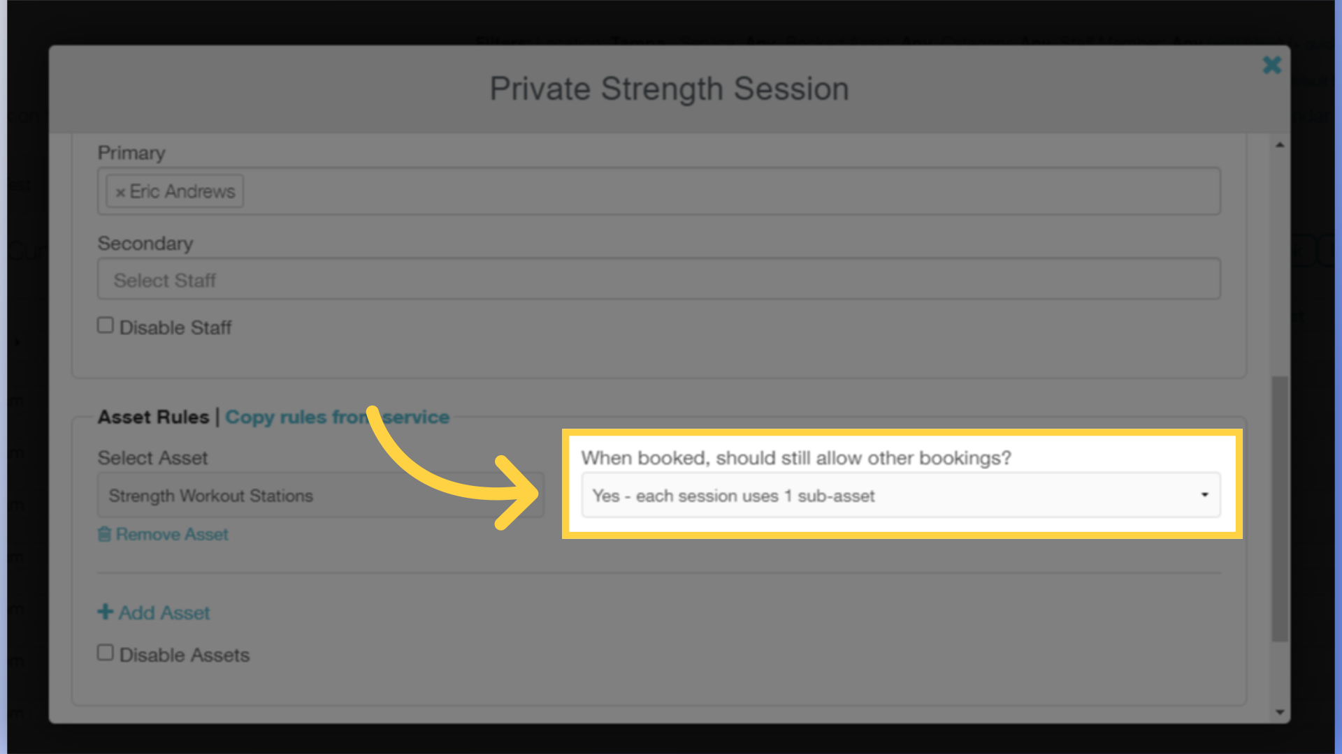 Choose whether or not to allow other bookings based on your Service.