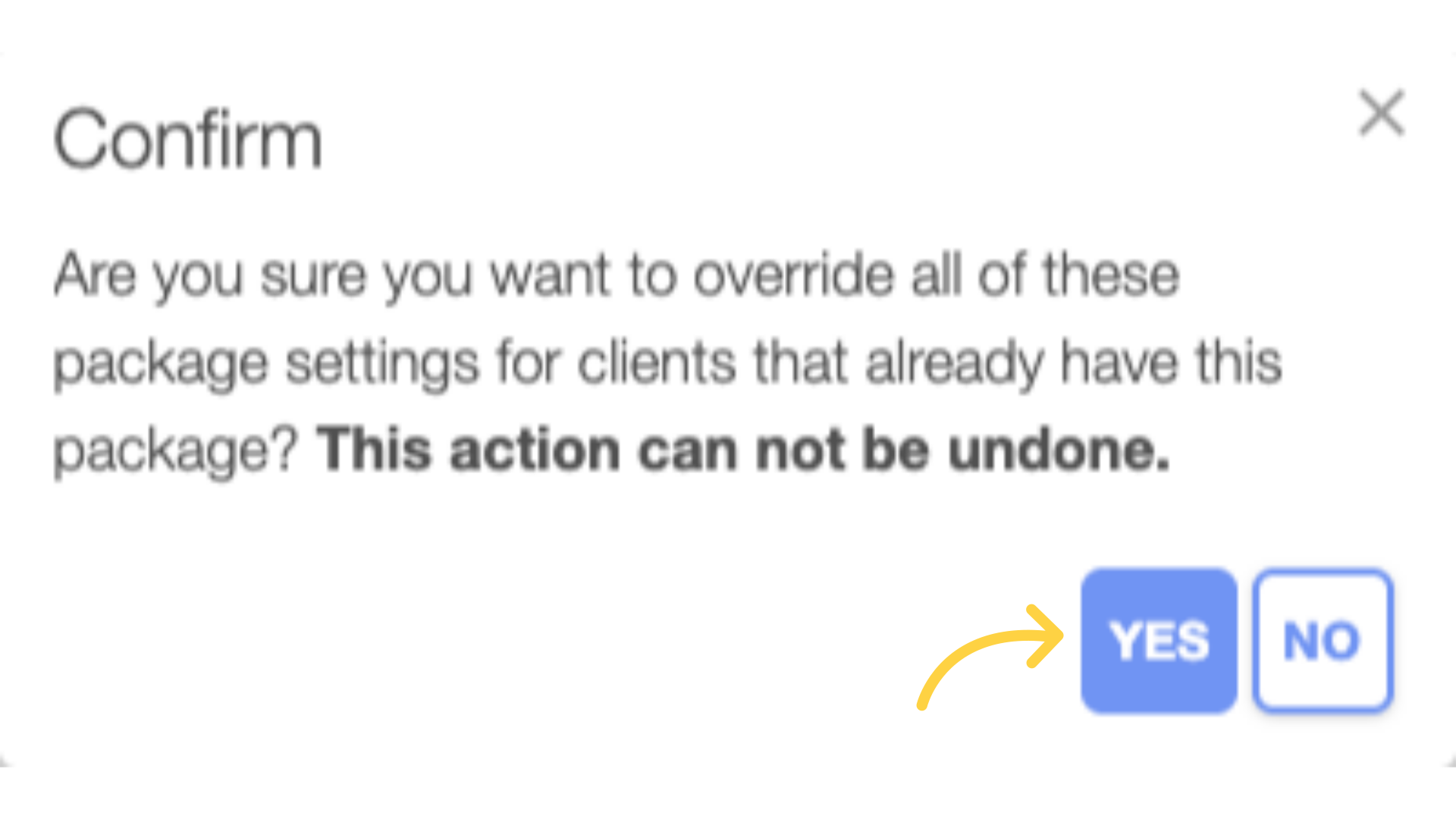 Confirm changes.