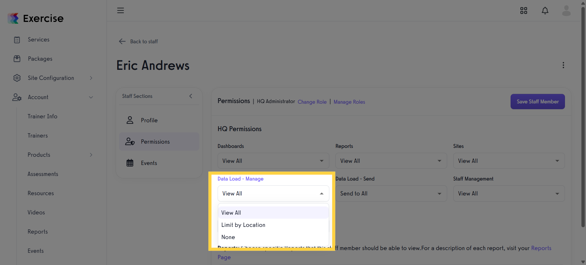 Data Load - Manage Permission.