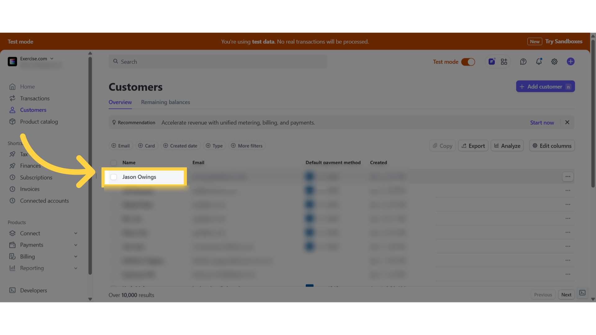 Select the client.