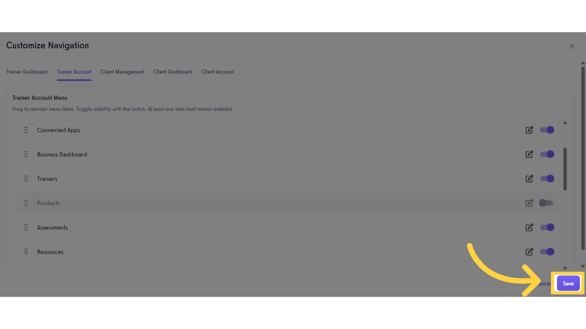 Click Save Button