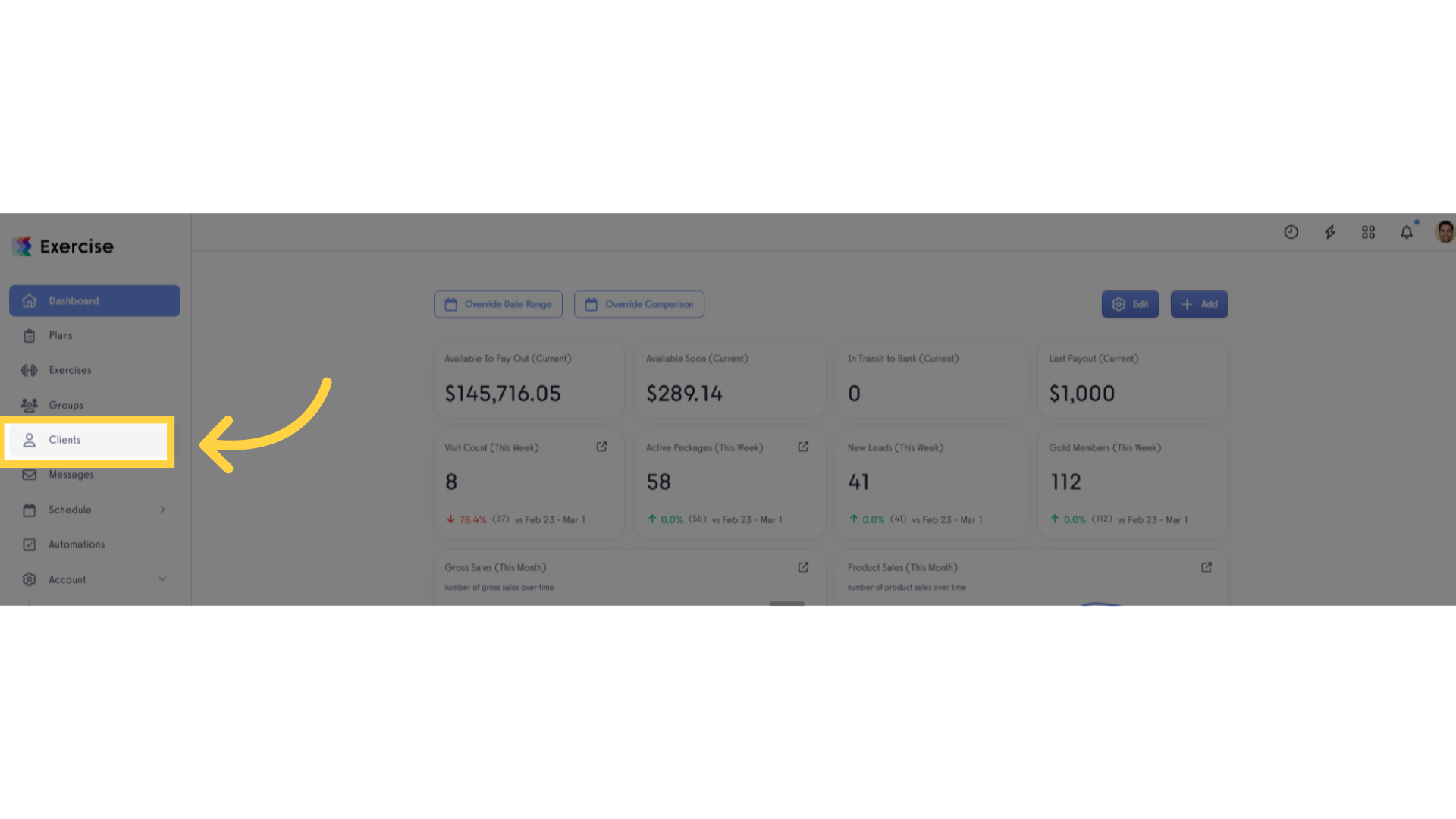 Click 'Clients'.