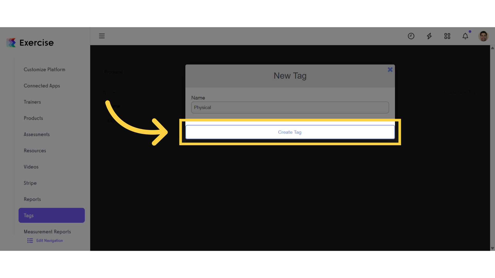 Click 'Create Tag'