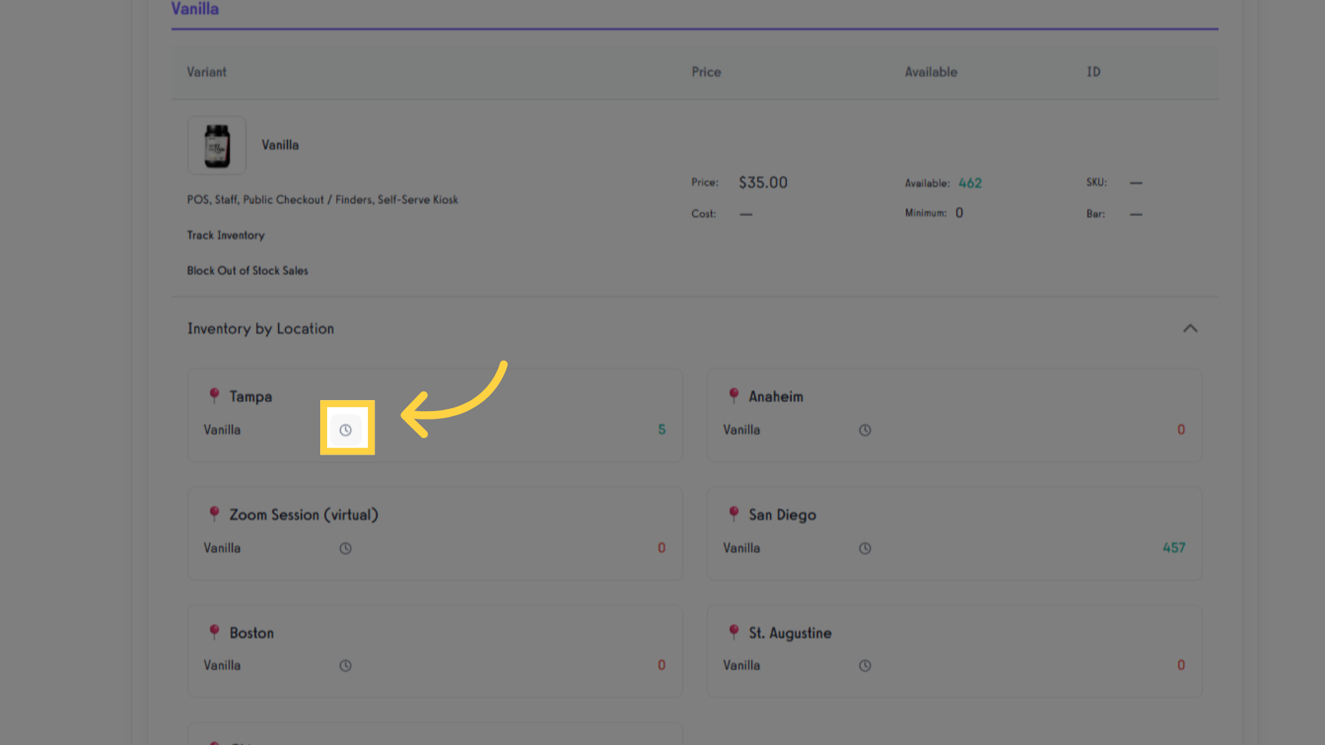 Click the history icon